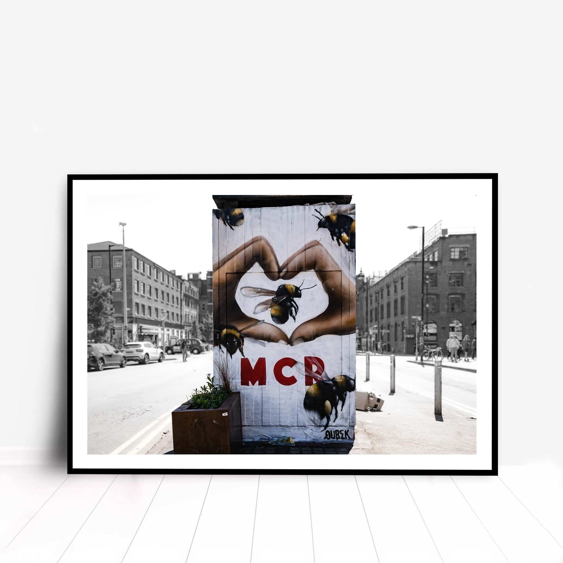 Richard Abram Photography - Manchester Bee Heart Sign Graffiti Street Fine Art Digital Photography Print Photo A4, A3, A2