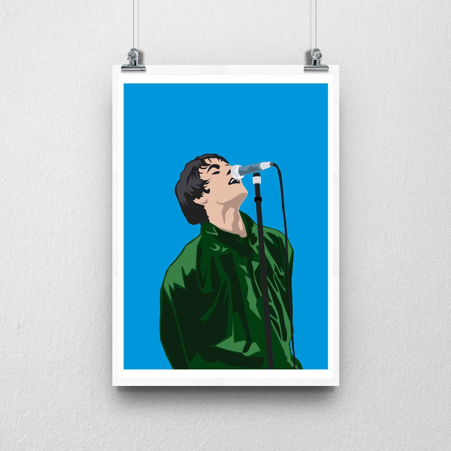 Oasis Liam Gallagher Illustration Poster, British Music Inspired Minimal Wall Art Print