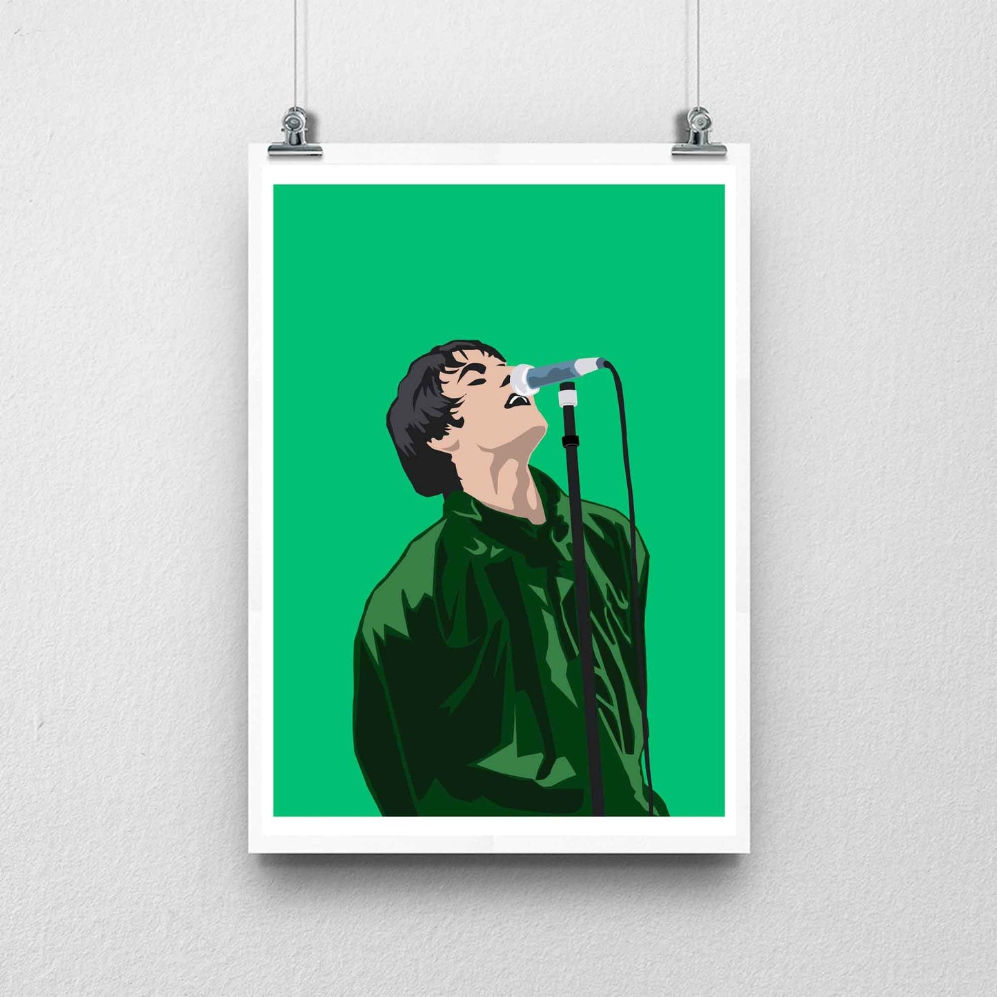 Oasis Liam Gallagher Illustration Poster, British Music Inspired Minimal Wall Art Print