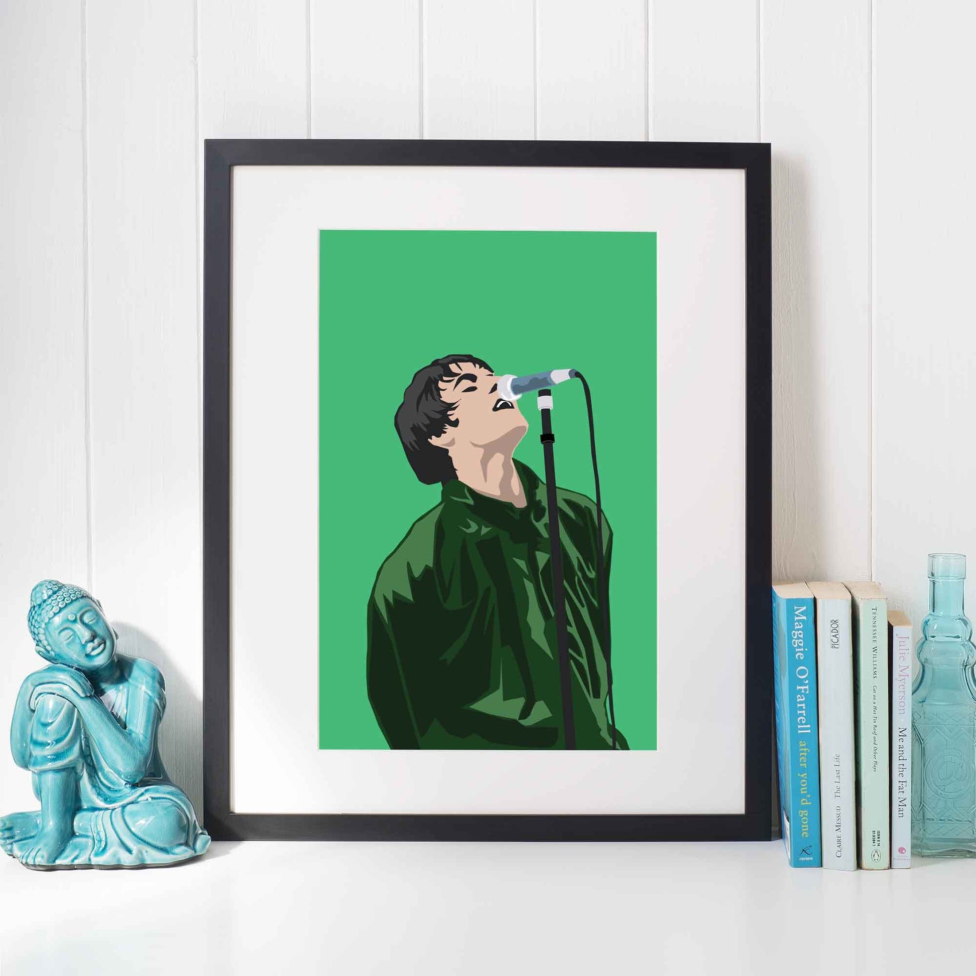 Oasis Liam Gallagher Illustration Poster, British Music Inspired Minimal Wall Art Print