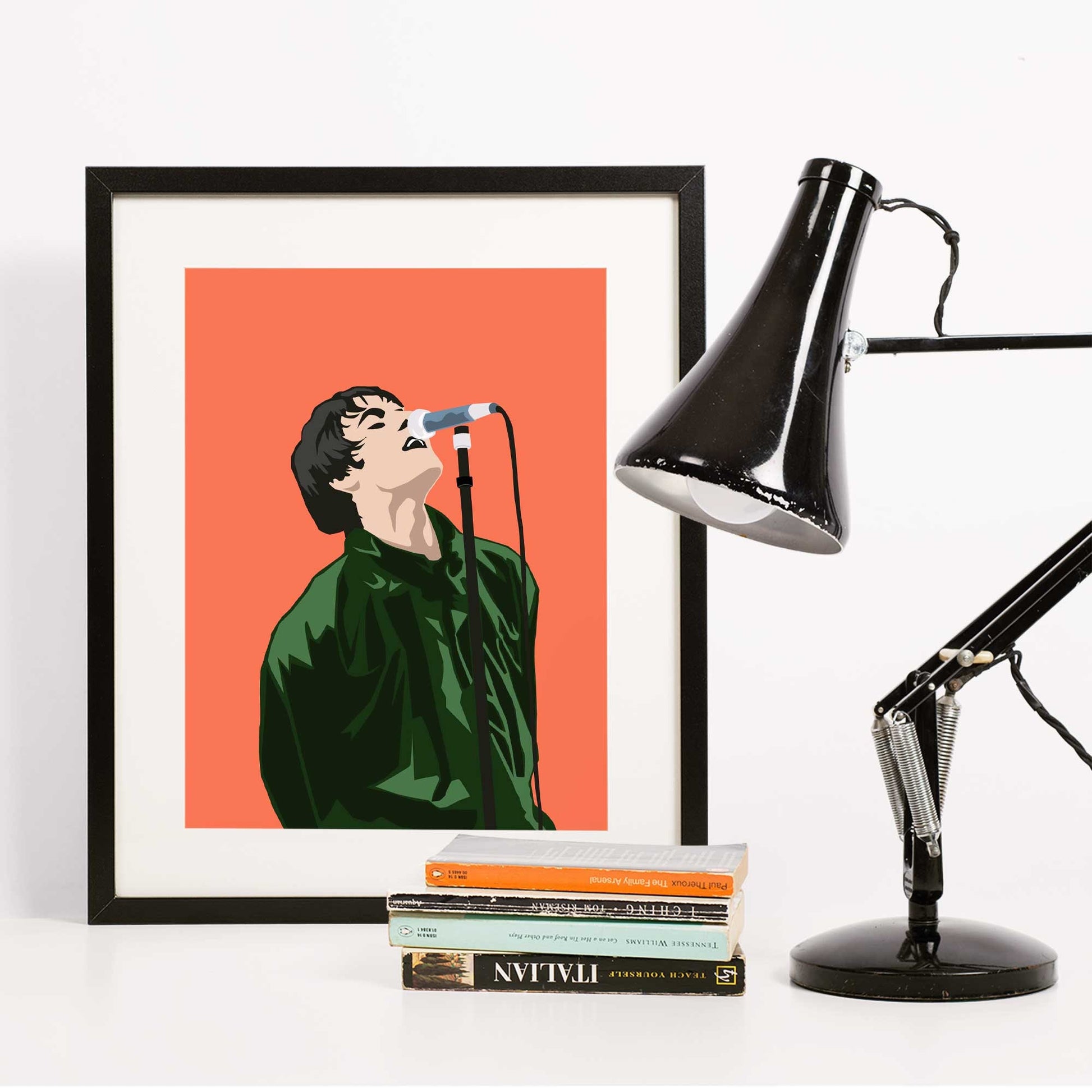 Oasis Liam Gallagher Illustration Poster, British Music Inspired Minimal Wall Art Print