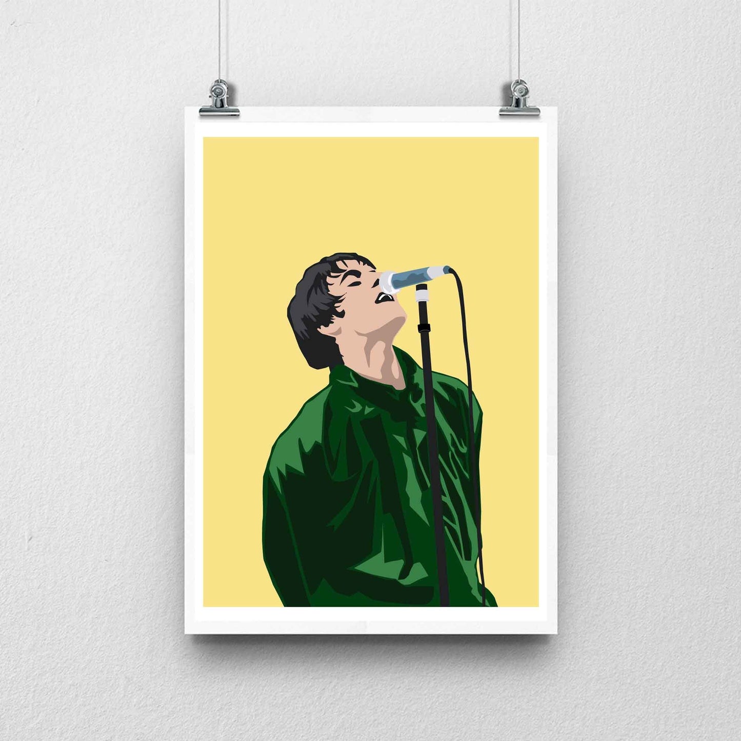 Oasis Liam Gallagher Illustration Poster, British Music Inspired Minimal Wall Art Print