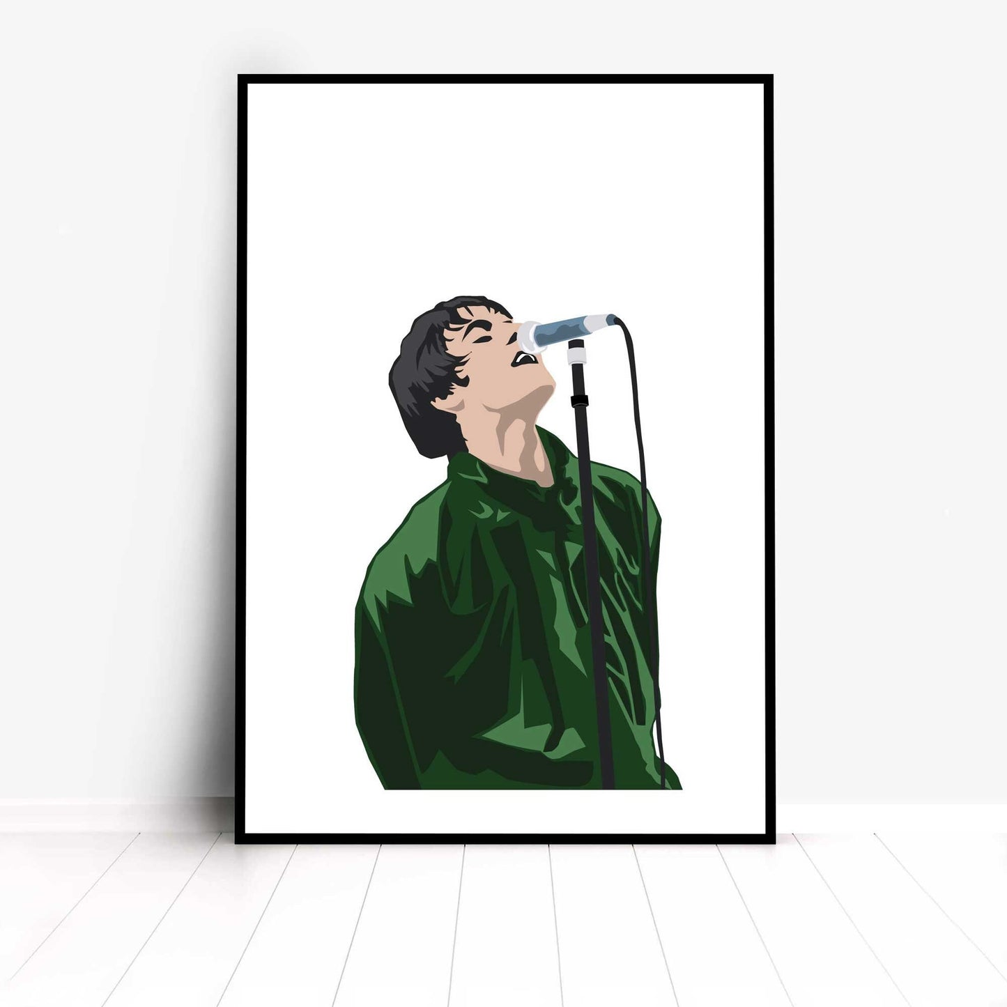 Oasis Liam Gallagher Illustration Poster, British Music Inspired Minimal Wall Art Print