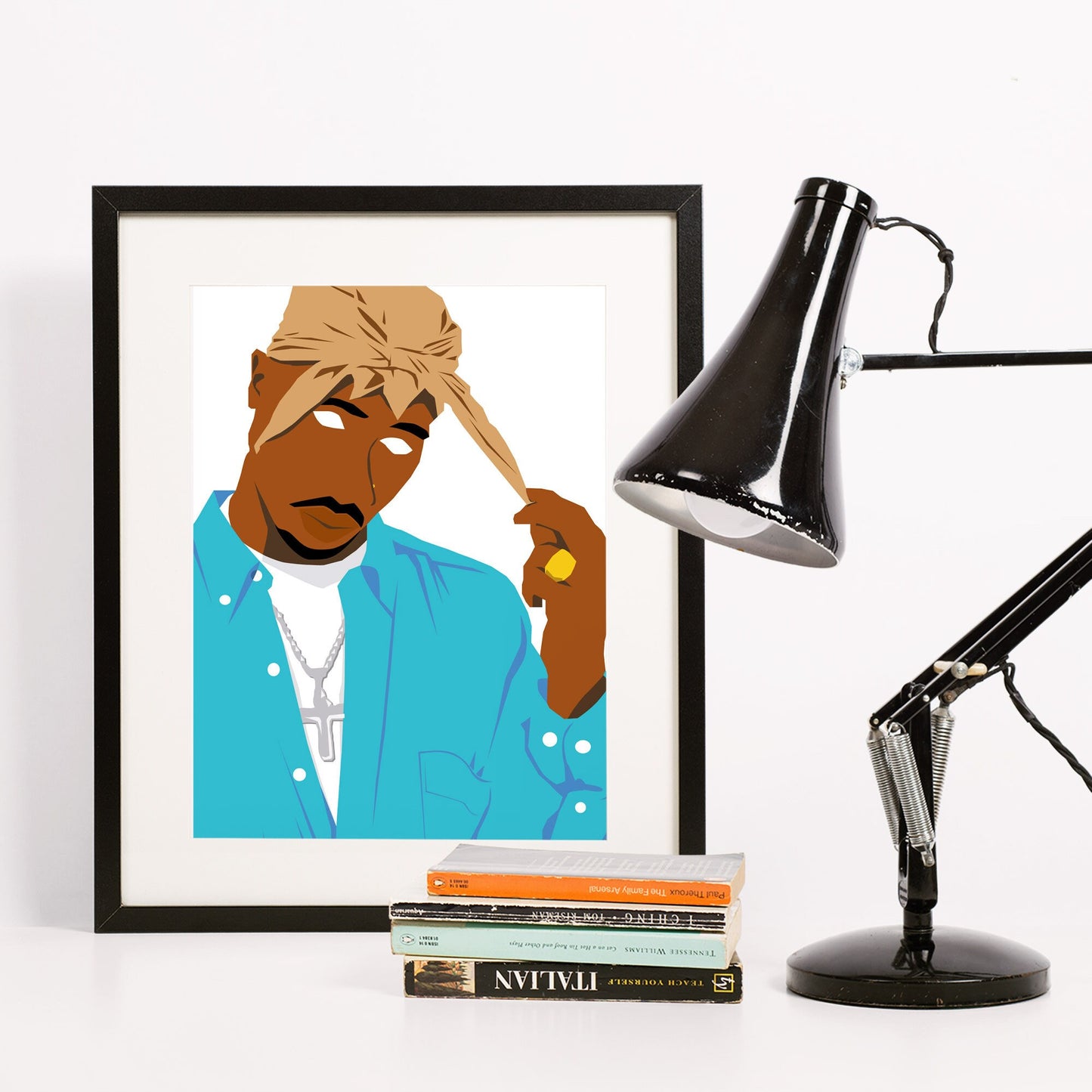 2pac Tupac Shakur Digital Print Poster, Hip-Hop/Rap Illustration Poster, Music Inspired Minimal Wall Art Print