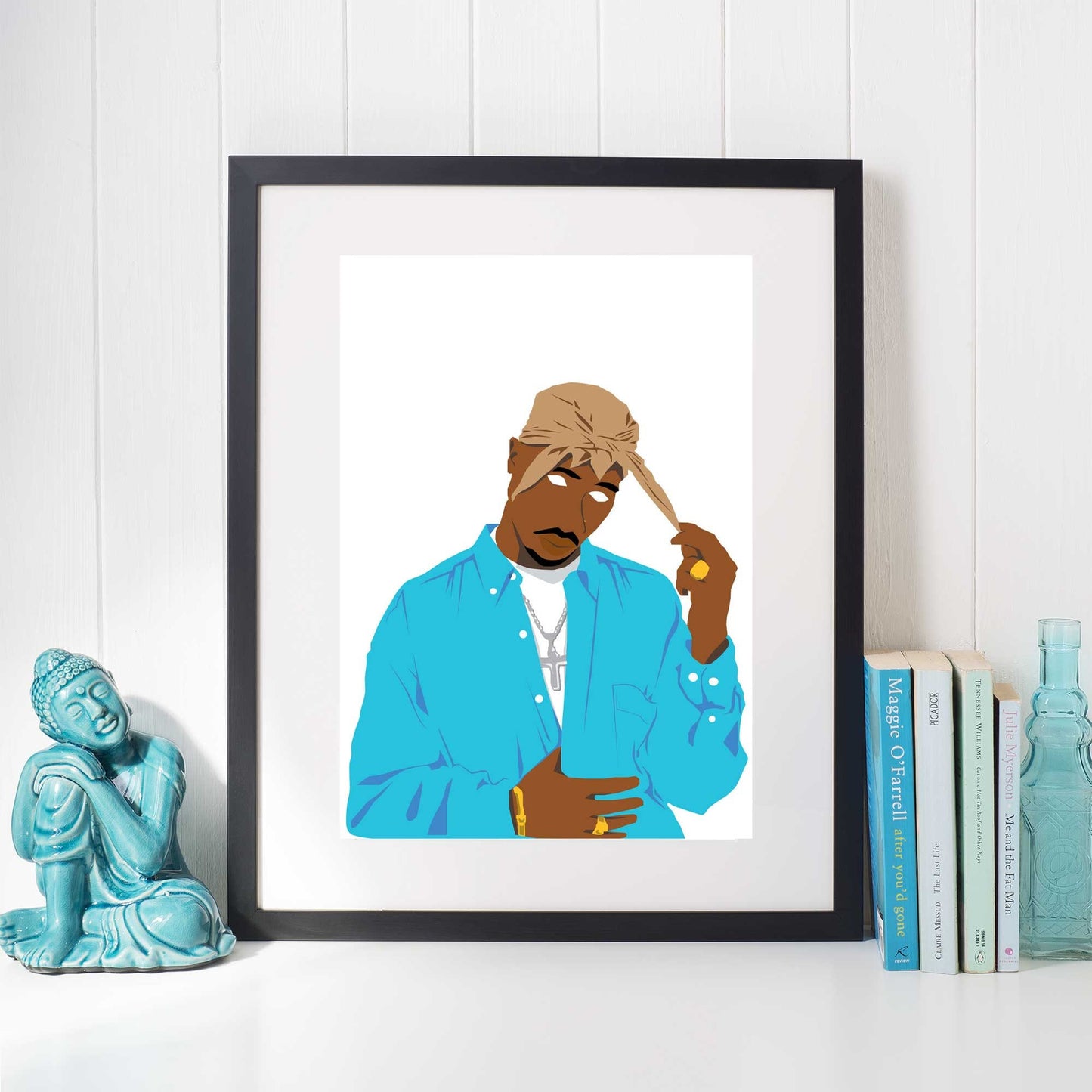 2pac Tupac Shakur Digital Print Poster, Hip-Hop/Rap Illustration Poster, Music Inspired Minimal Wall Art Print