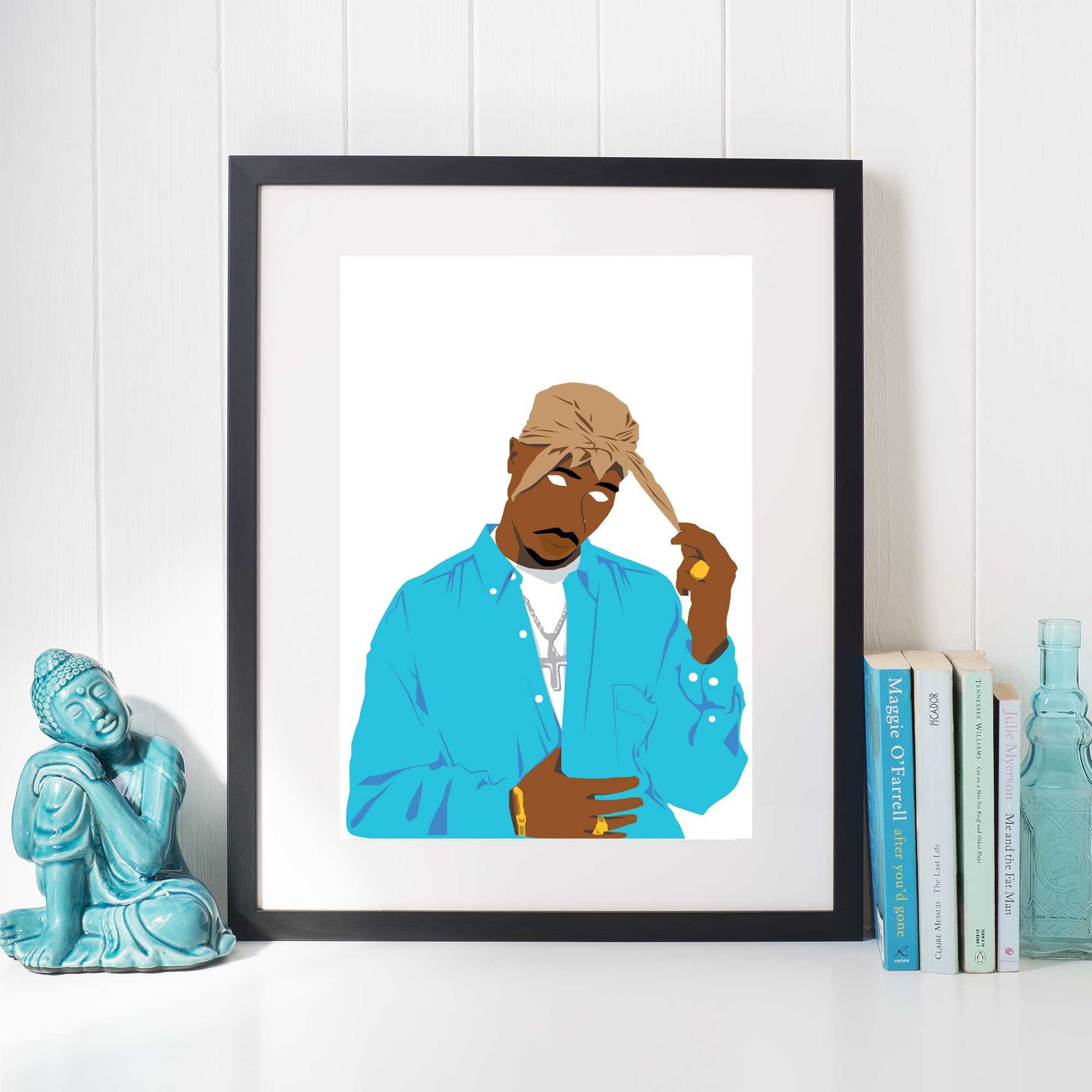 2pac Tupac Shakur Digital Print Poster, Hip-Hop/Rap Illustration Poster, Music Inspired Minimal Wall Art Print