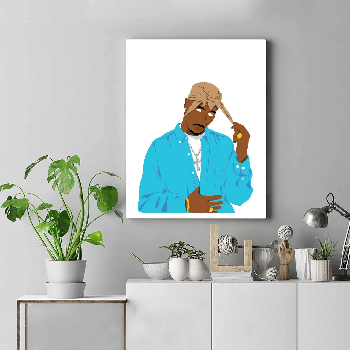 2pac Tupac Shakur Digital Print Poster, Hip-Hop/Rap Illustration Poster, Music Inspired Minimal Wall Art Print