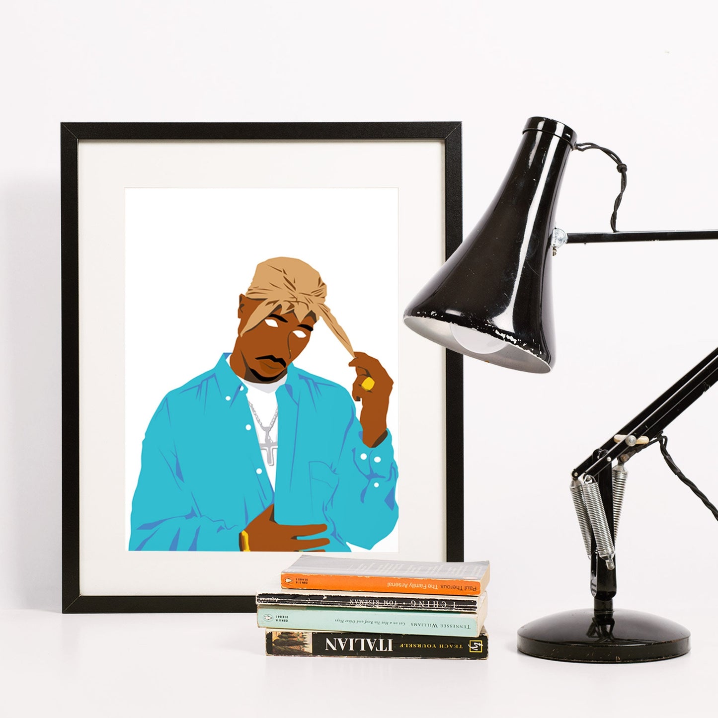 2pac Tupac Shakur Digital Print Poster, Hip-Hop/Rap Illustration Poster, Music Inspired Minimal Wall Art Print