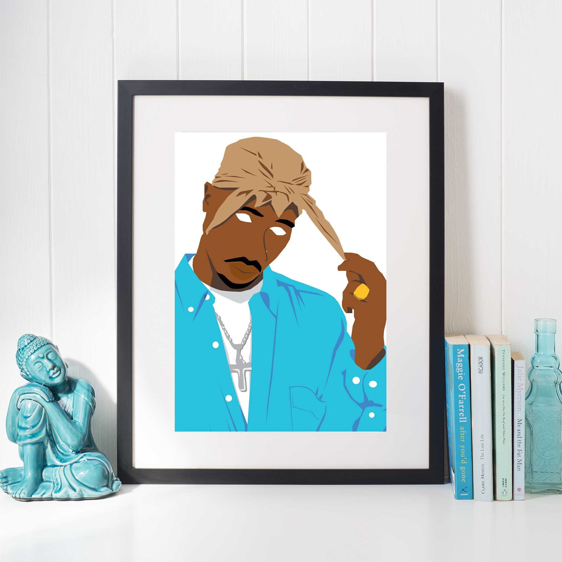 2pac Tupac Shakur Digital Print Poster, Hip-Hop/Rap Illustration Poster, Music Inspired Minimal Wall Art Print