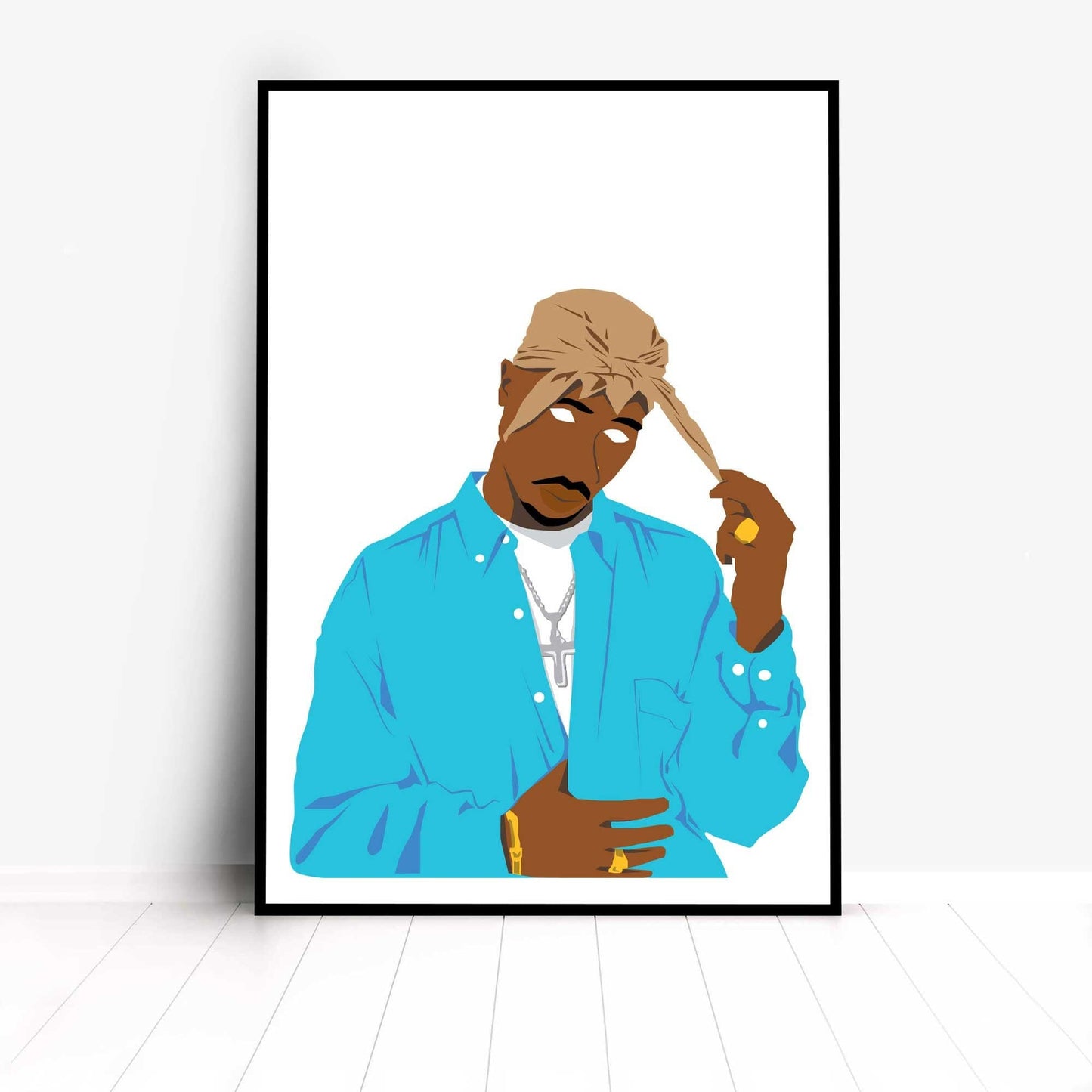 2pac Tupac Shakur Digital Print Poster, Hip-Hop/Rap Illustration Poster, Music Inspired Minimal Wall Art Print