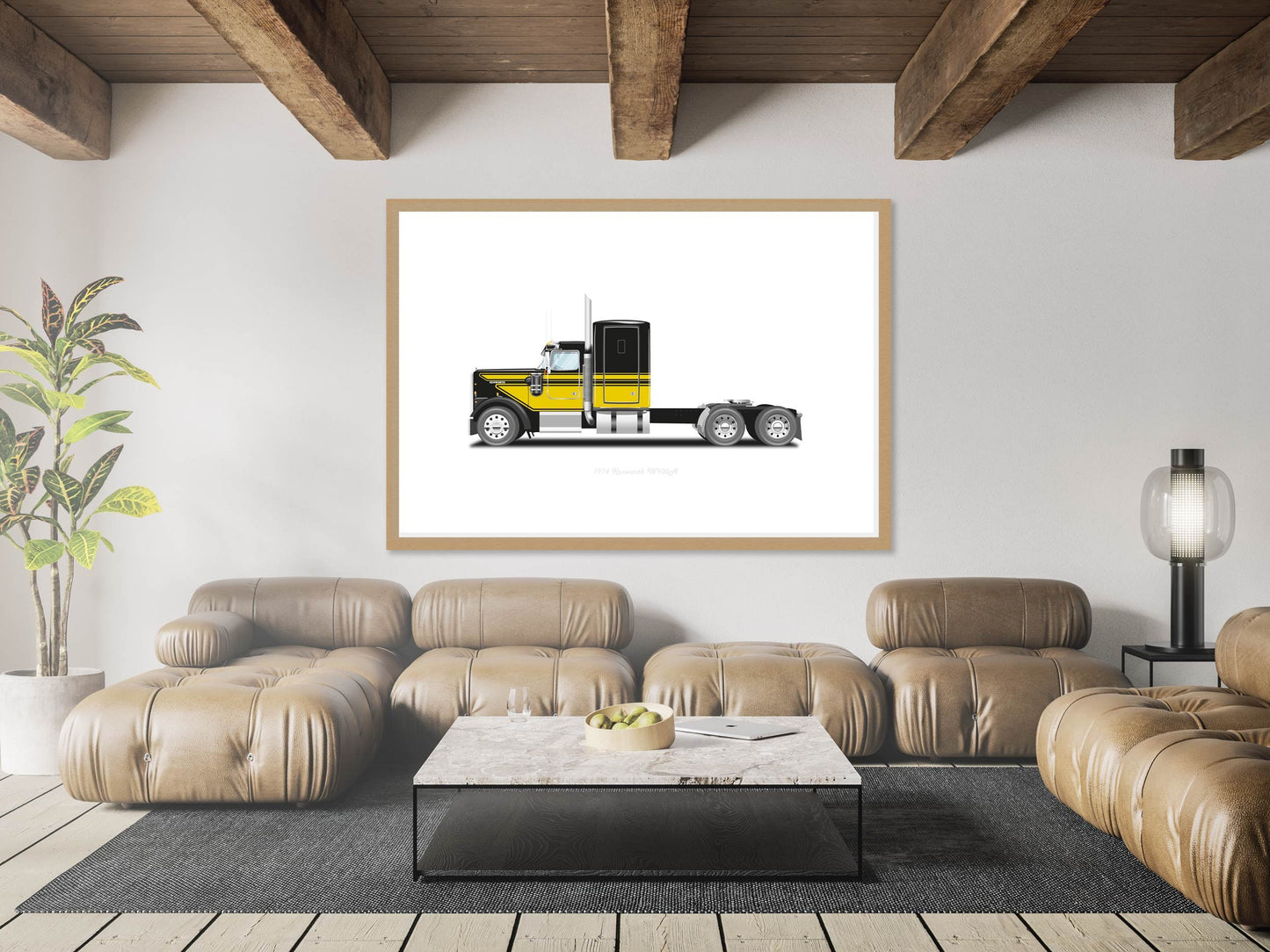 Smokey and the Bandit 1974 Kenworth W900A Truck Illustration from the film, Vehicle Art, Movie and Film Illustration