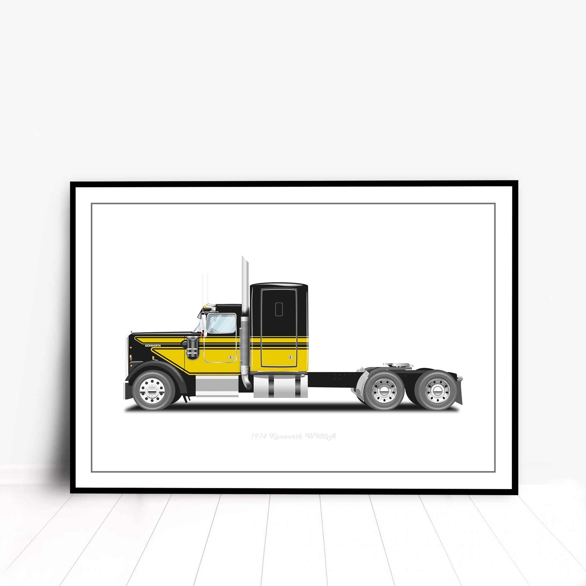Smokey and the Bandit 1974 Kenworth W900A Truck Illustration from the film, Vehicle Art, Movie and Film Illustration
