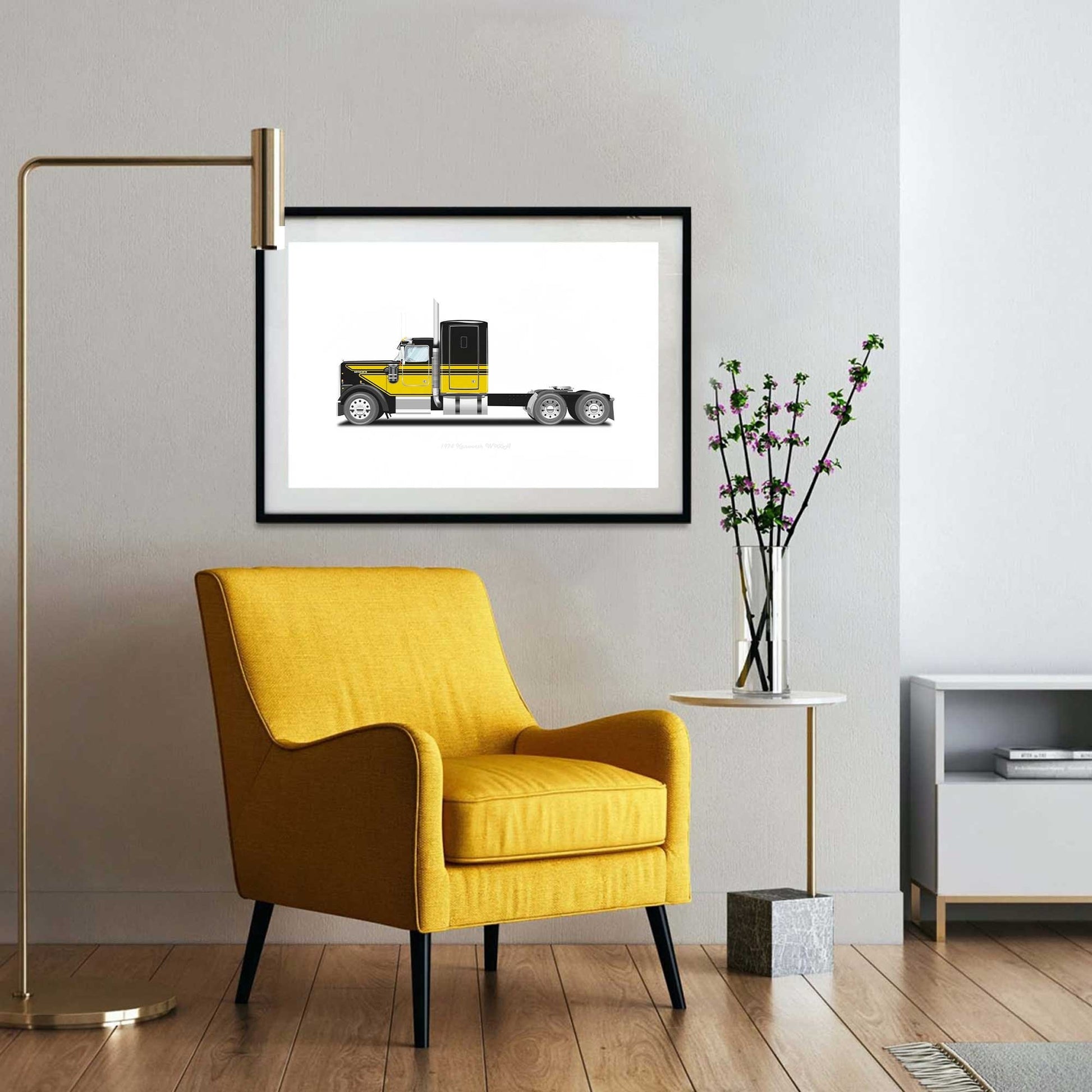 Smokey and the Bandit 1974 Kenworth W900A Truck Illustration from the film, Vehicle Art, Movie and Film Illustration