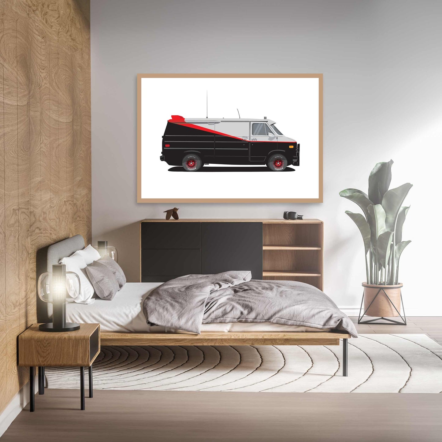 1980s GMC Vandura A-Team Van Illustration, Custom Poster, Vehicle Art, A-Team Vehicle Illustration