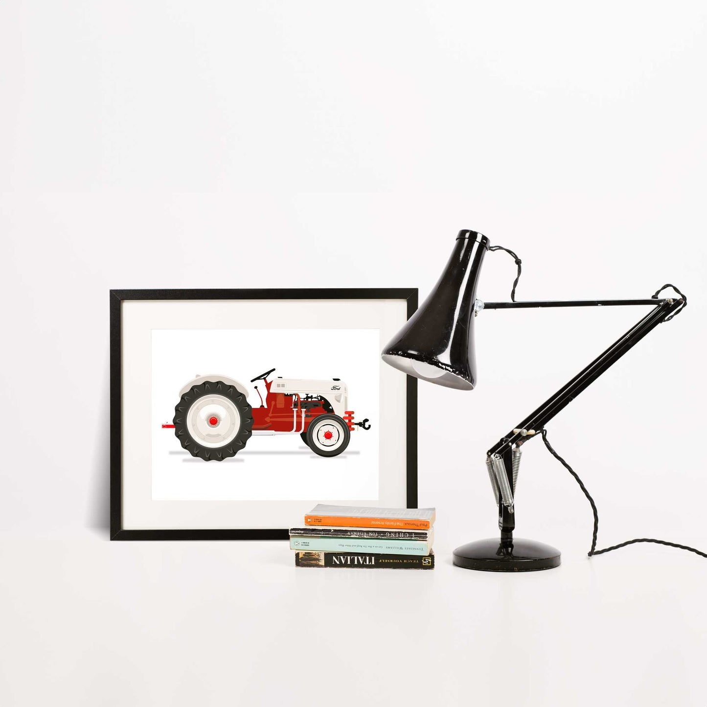 Vintage Red Tractor Illustration, 1952 Ford 8N Tractor Digital Art Print, Farming poster, perfect for the farm or home