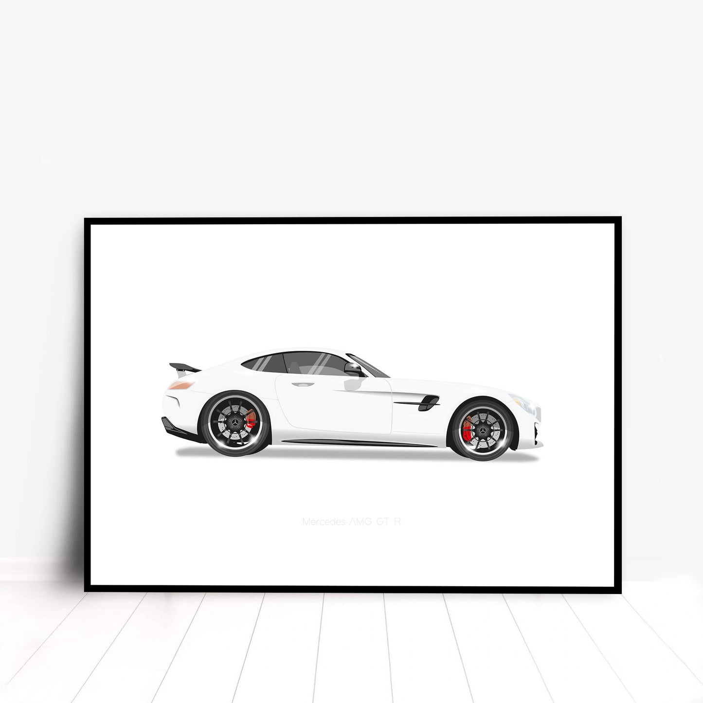 Mercedes-AMG GT R car Illustration Minimalist Car Print, Poster, Gift For Car Lover, Personalised car custom illustration