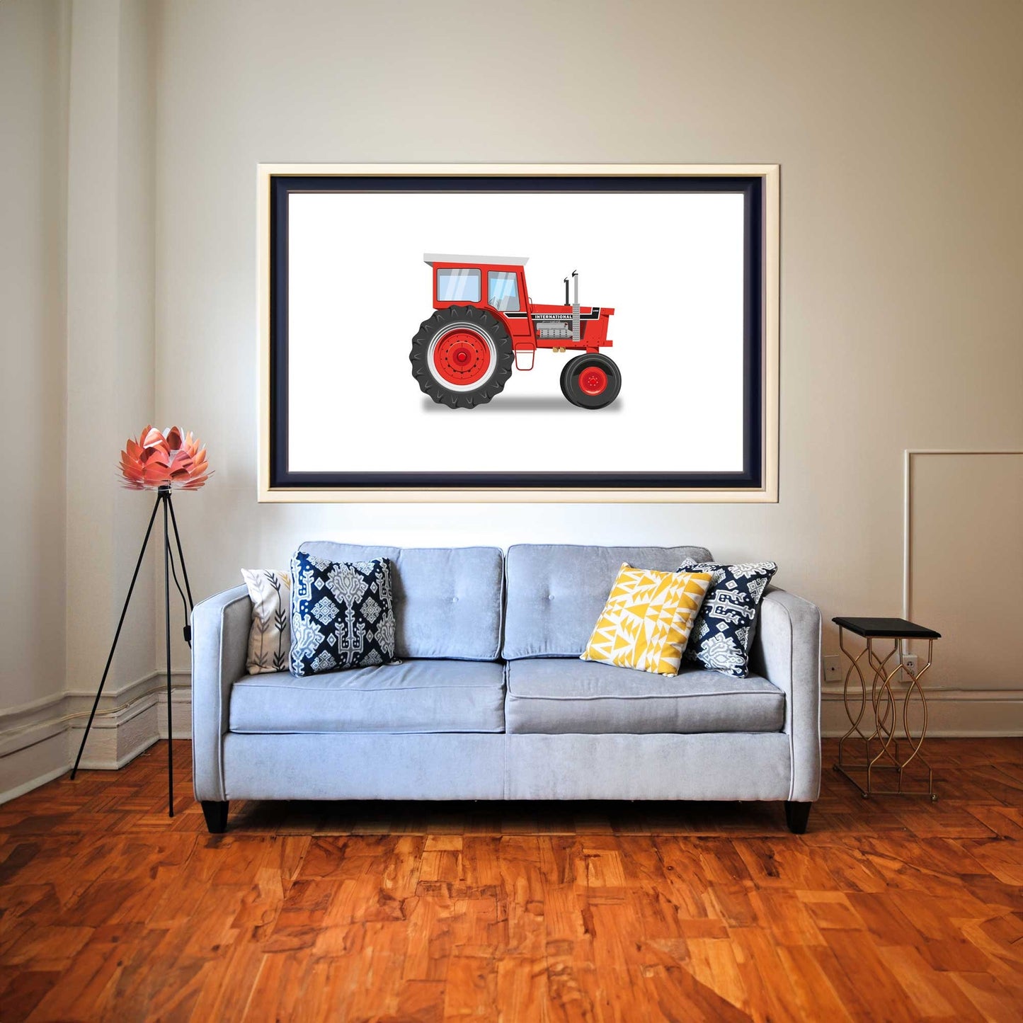 Vintage Red Tractor Illustration, International Harvester Tractor Digital Art Print, Farming poster, perfect for the farm or home