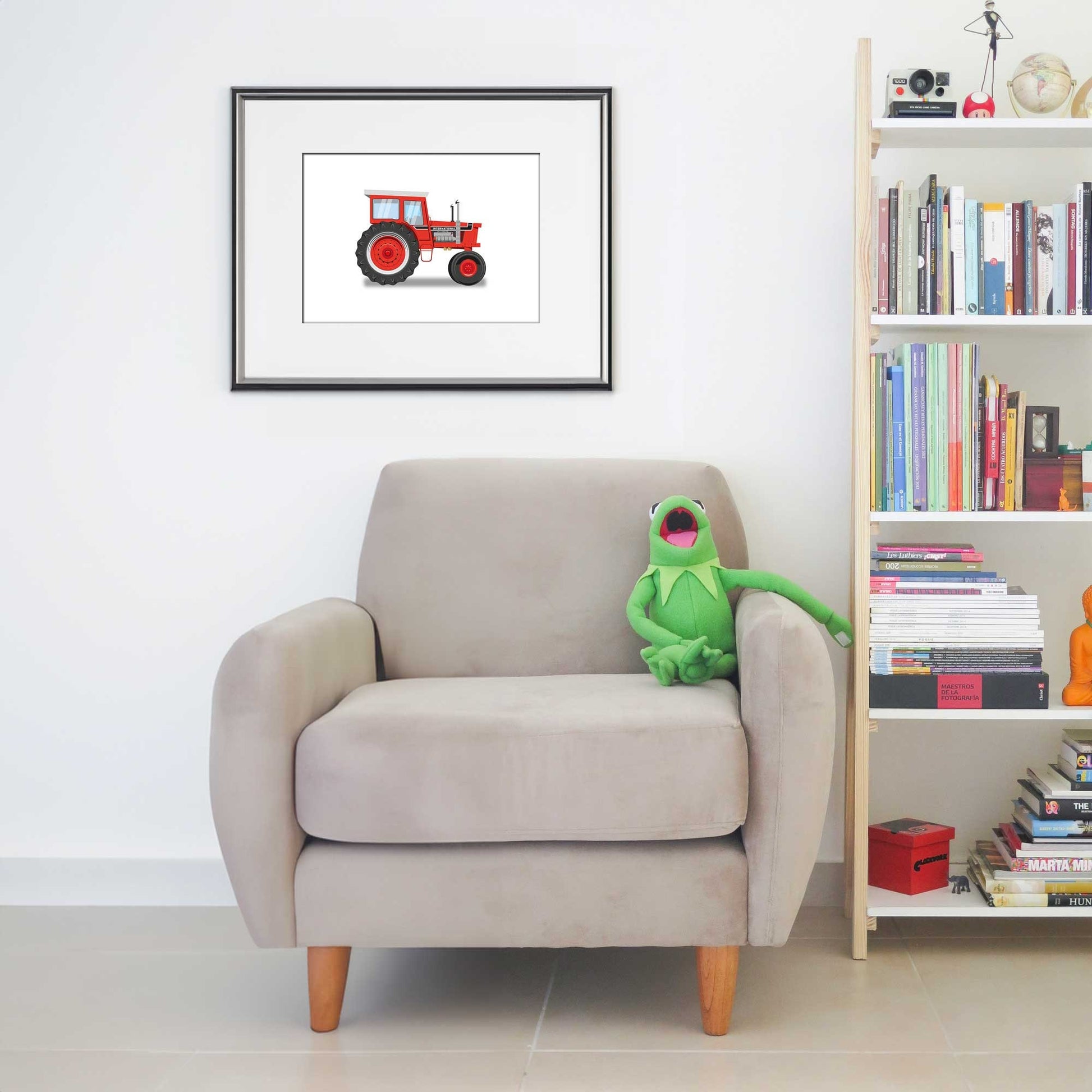 Vintage Red Tractor Illustration, International Harvester Tractor Digital Art Print, Farming poster, perfect for the farm or home