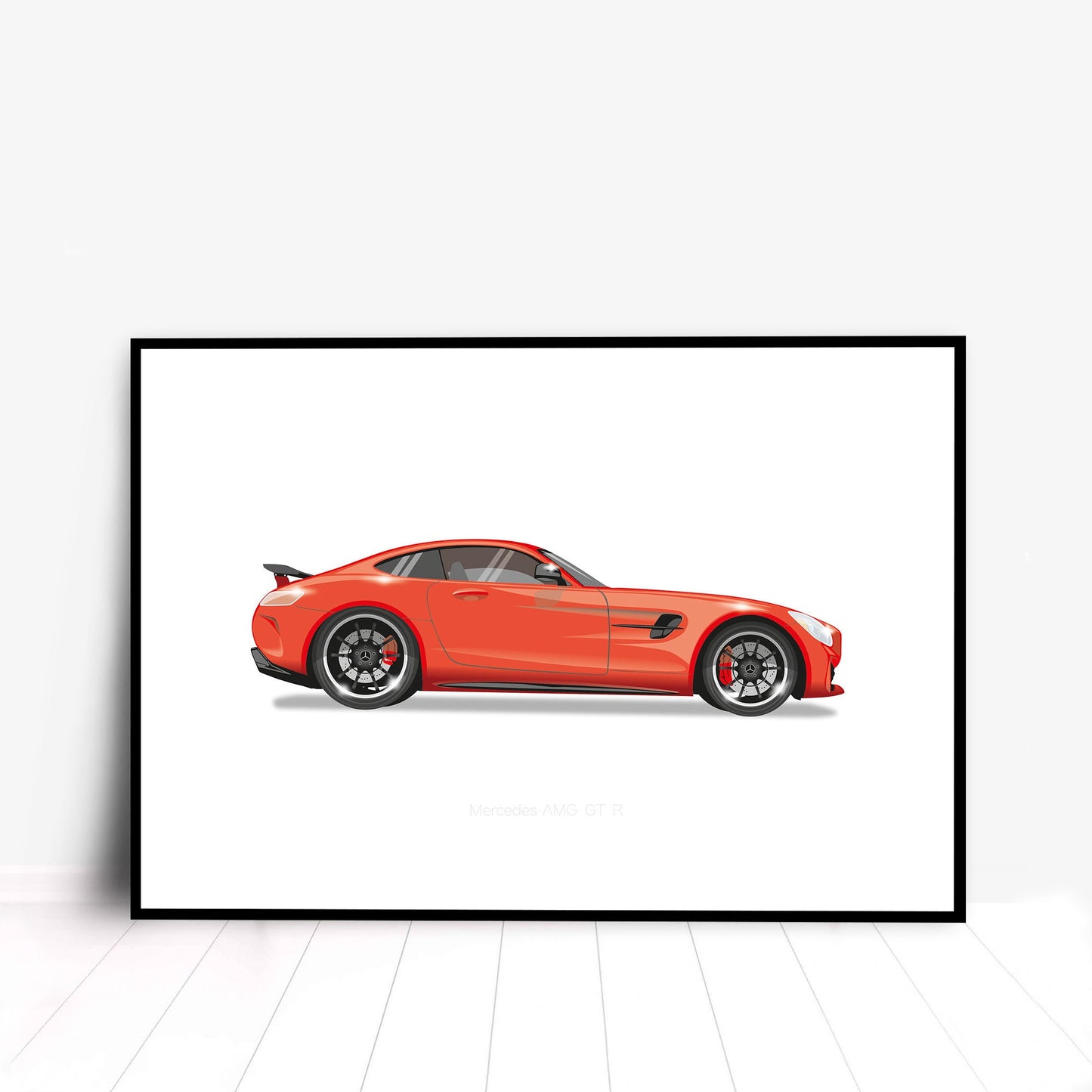 Mercedes-AMG GT R car Illustration Minimalist Car Print, Poster, Gift For Car Lover, Personalised car custom illustration