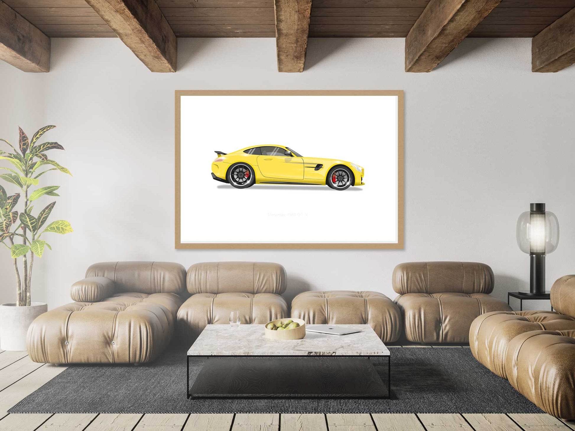 Mercedes-AMG GT R car Illustration Minimalist Car Print, Poster, Gift For Car Lover, Personalised car custom illustration