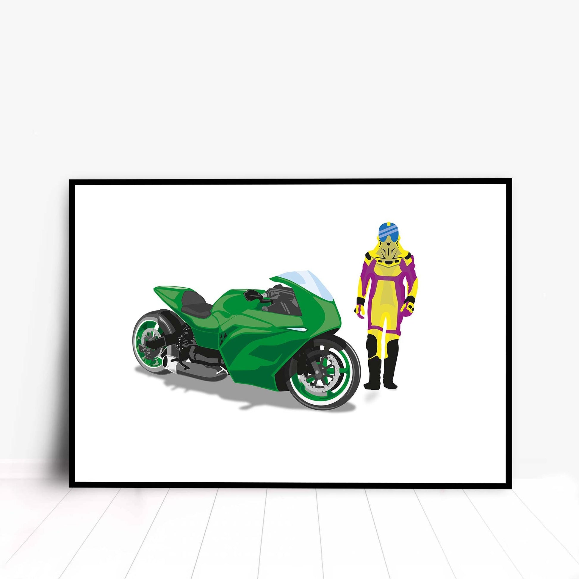 Superbike and Custom Illustration inspired by the 80s M.A.S.K Cartoon
