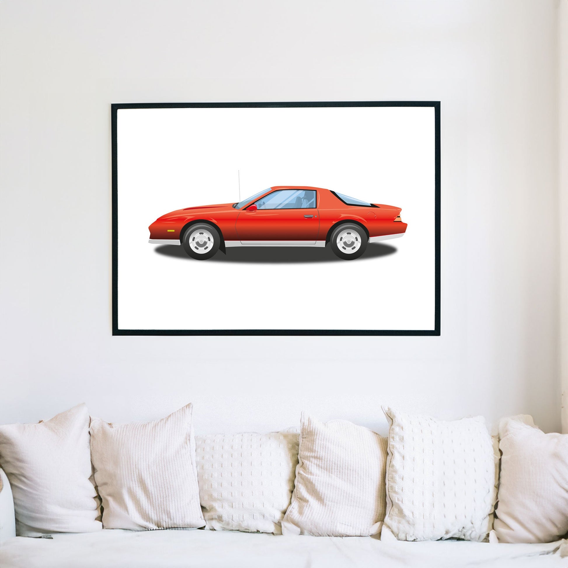 Custom Car Illustration, 1983 Chevrolet Camaro Z28, M.A.S.K 80s Cartoon Car, Retro-Themed Custom Print