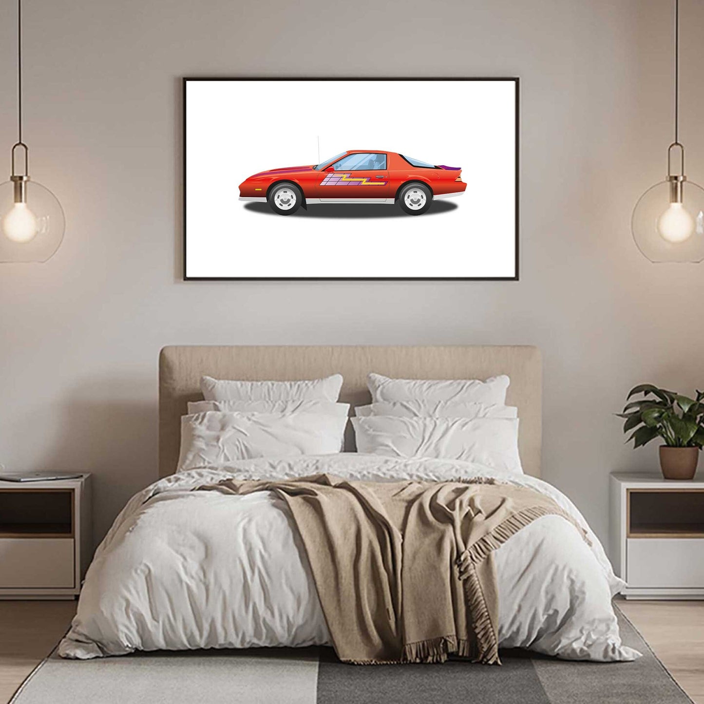 Custom Car Illustration, Chevrolet Camaro Z28, Thunderhawk M.A.S.K 80s Cartoon Car, Retro-Themed Custom Print