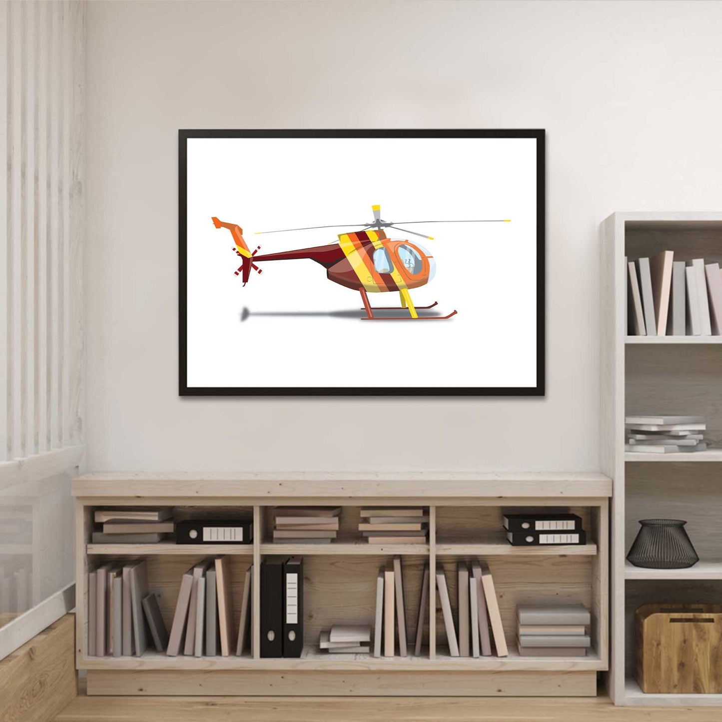 Magnum PI Helicopter Hughes 369D Island Hopper Helicopter Illustration, Custom Poster, Helicopter Art, Vehicle Artwork