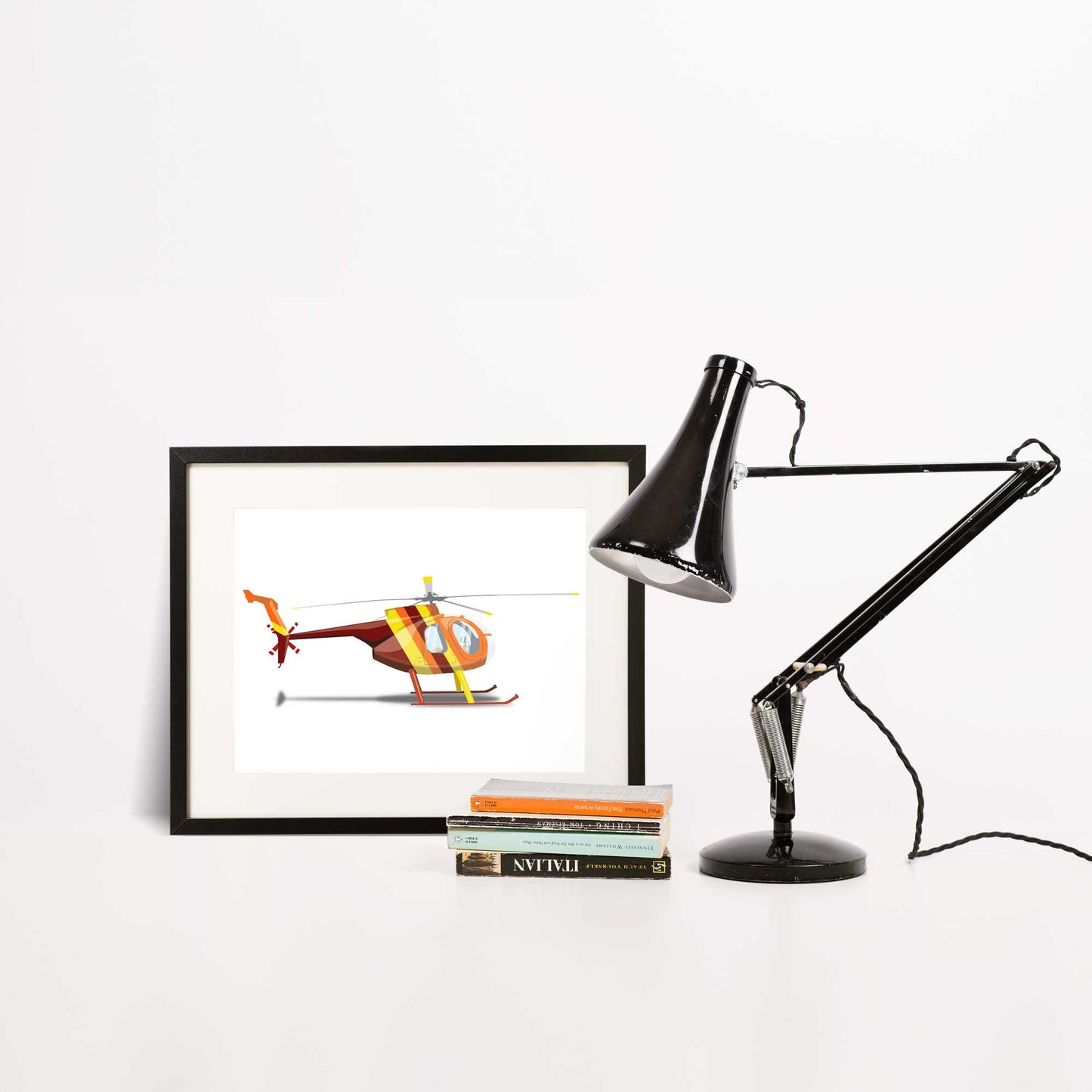 Magnum PI Helicopter Hughes 369D Island Hopper Helicopter Illustration, Custom Poster, Helicopter Art, Vehicle Artwork