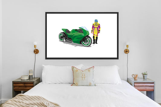 Superbike and Custom Illustration inspired by the 80s M.A.S.K Cartoon