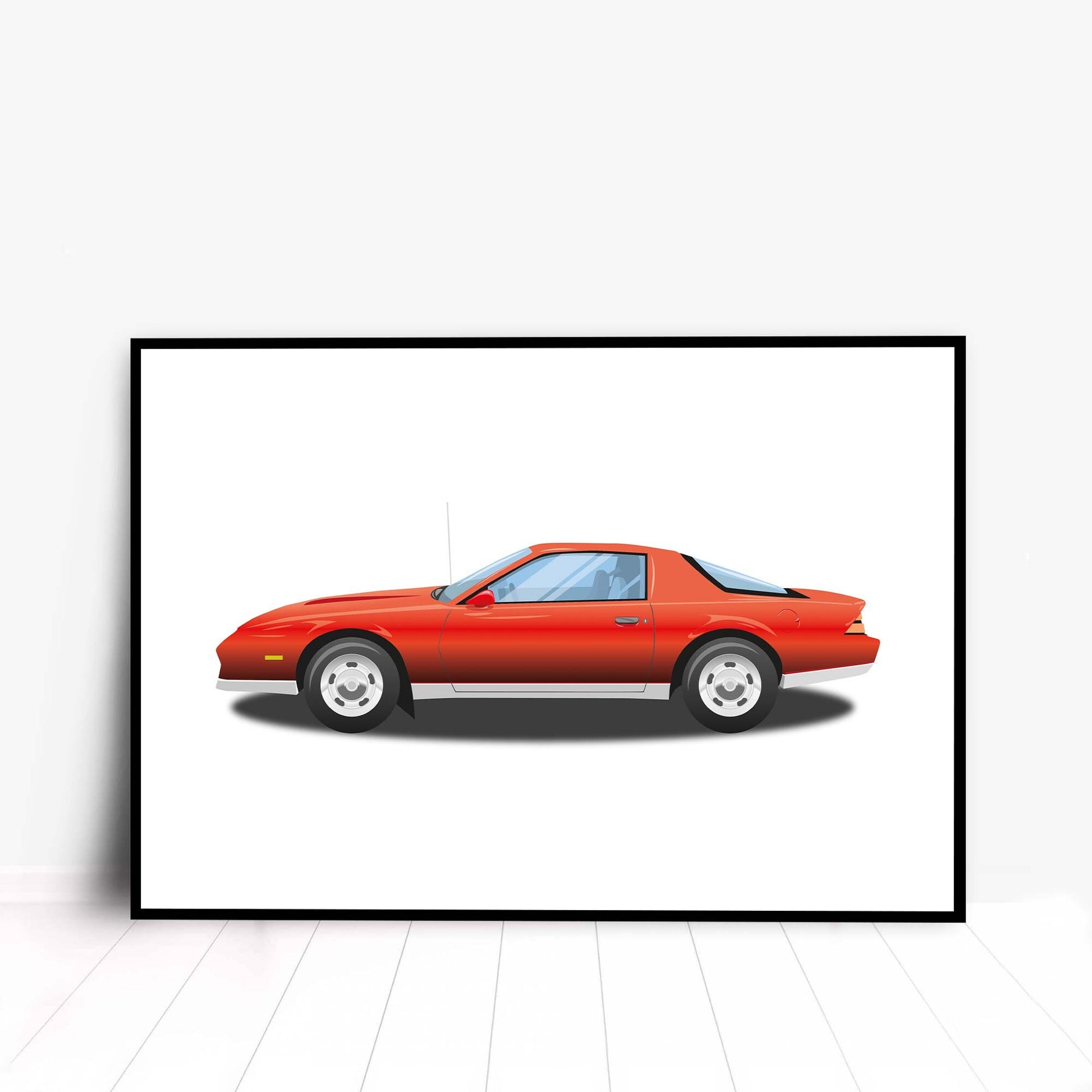 Custom Car Illustration, 1983 Chevrolet Camaro Z28, M.A.S.K 80s Cartoon Car, Retro-Themed Custom Print