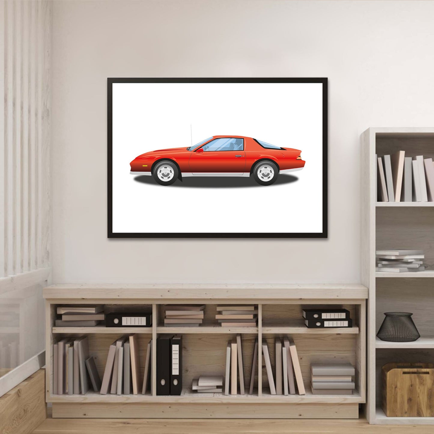 Custom Car Illustration, 1983 Chevrolet Camaro Z28, M.A.S.K 80s Cartoon Car, Retro-Themed Custom Print