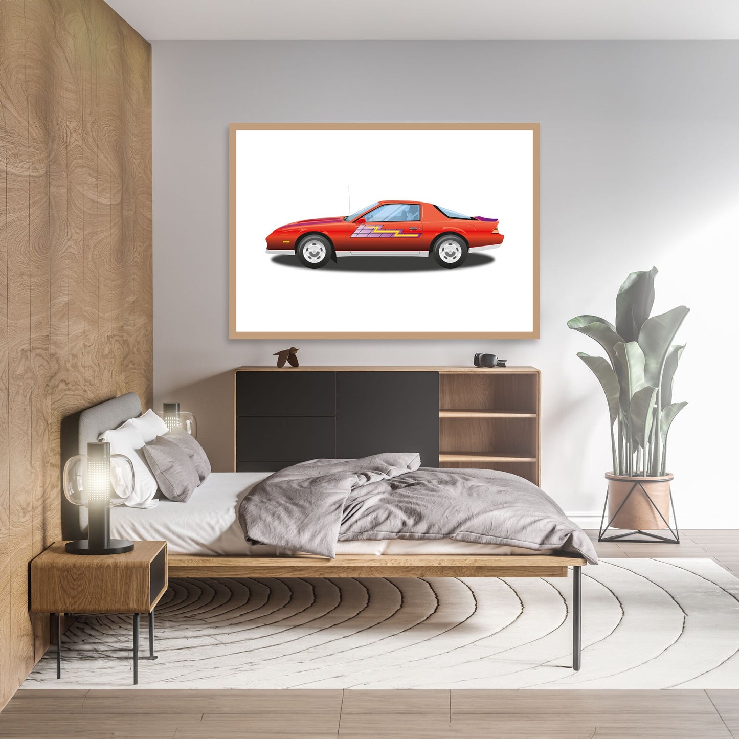Custom Car Illustration, Chevrolet Camaro Z28, Thunderhawk M.A.S.K 80s Cartoon Car, Retro-Themed Custom Print