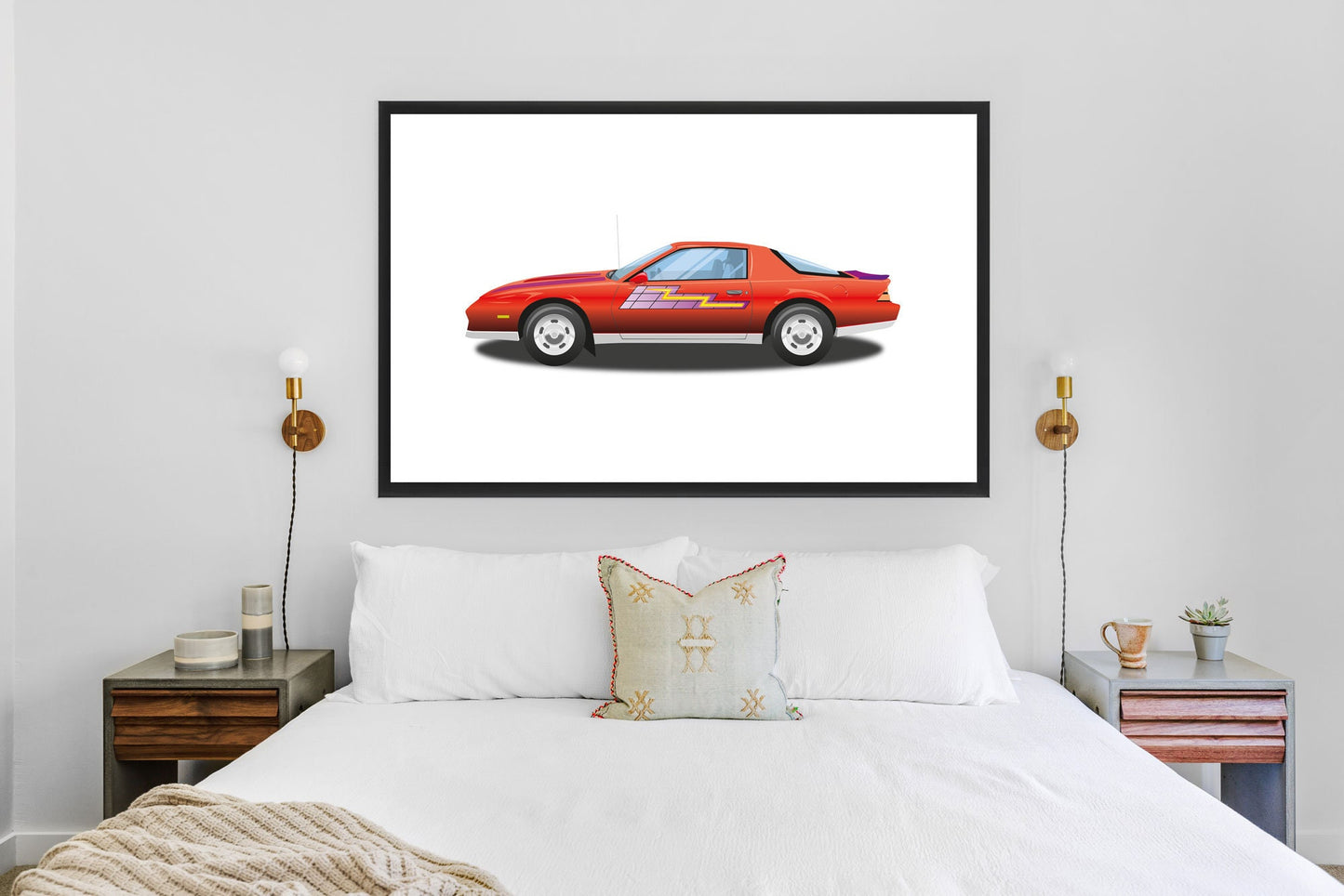 Custom Car Illustration, Chevrolet Camaro Z28, Thunderhawk M.A.S.K 80s Cartoon Car, Retro-Themed Custom Print