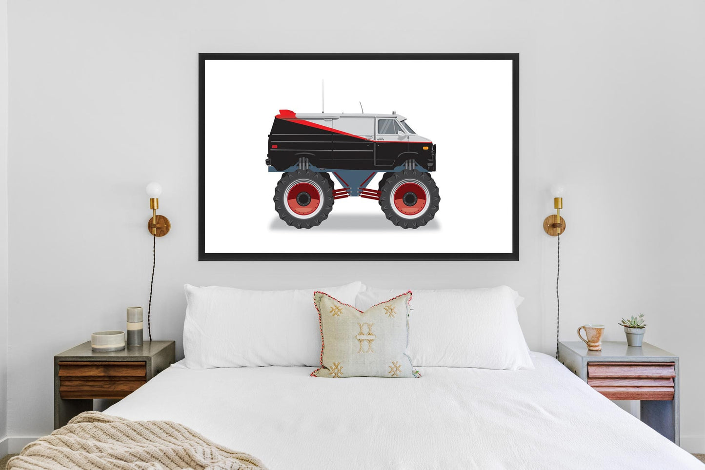 Monster Truck A-Team Van Illustration, Custom Poster, Vehicle Art, A-Team Vehicle Illustration