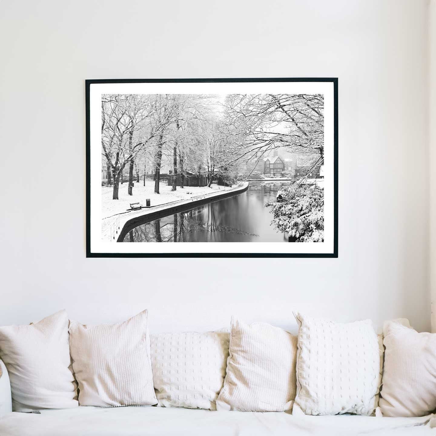 Winter Themed Beautiful Landscape Photography Print, Black and White Winter Photographic Fine Art, Wall Art Print A4, A3, A2