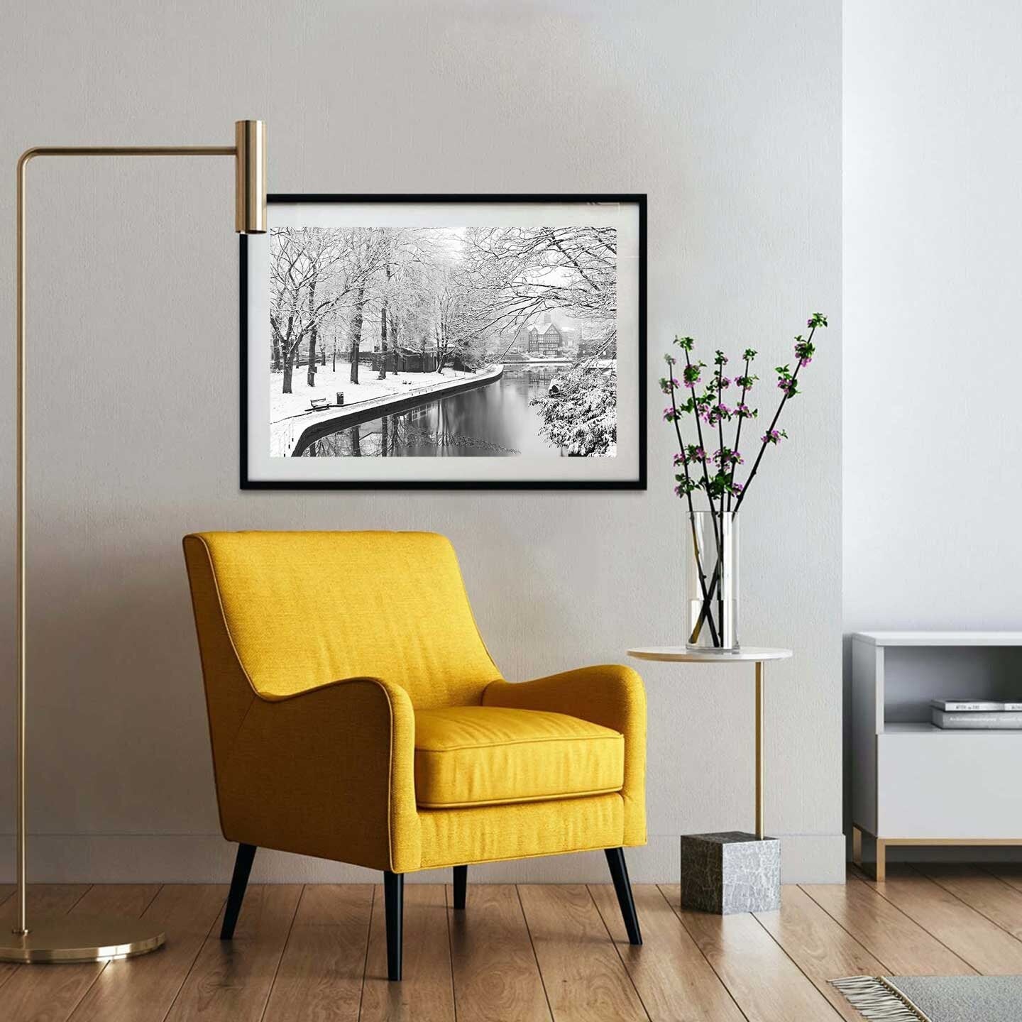 Winter Themed Beautiful Landscape Photography Print, Black and White Winter Photographic Fine Art, Wall Art Print A4, A3, A2