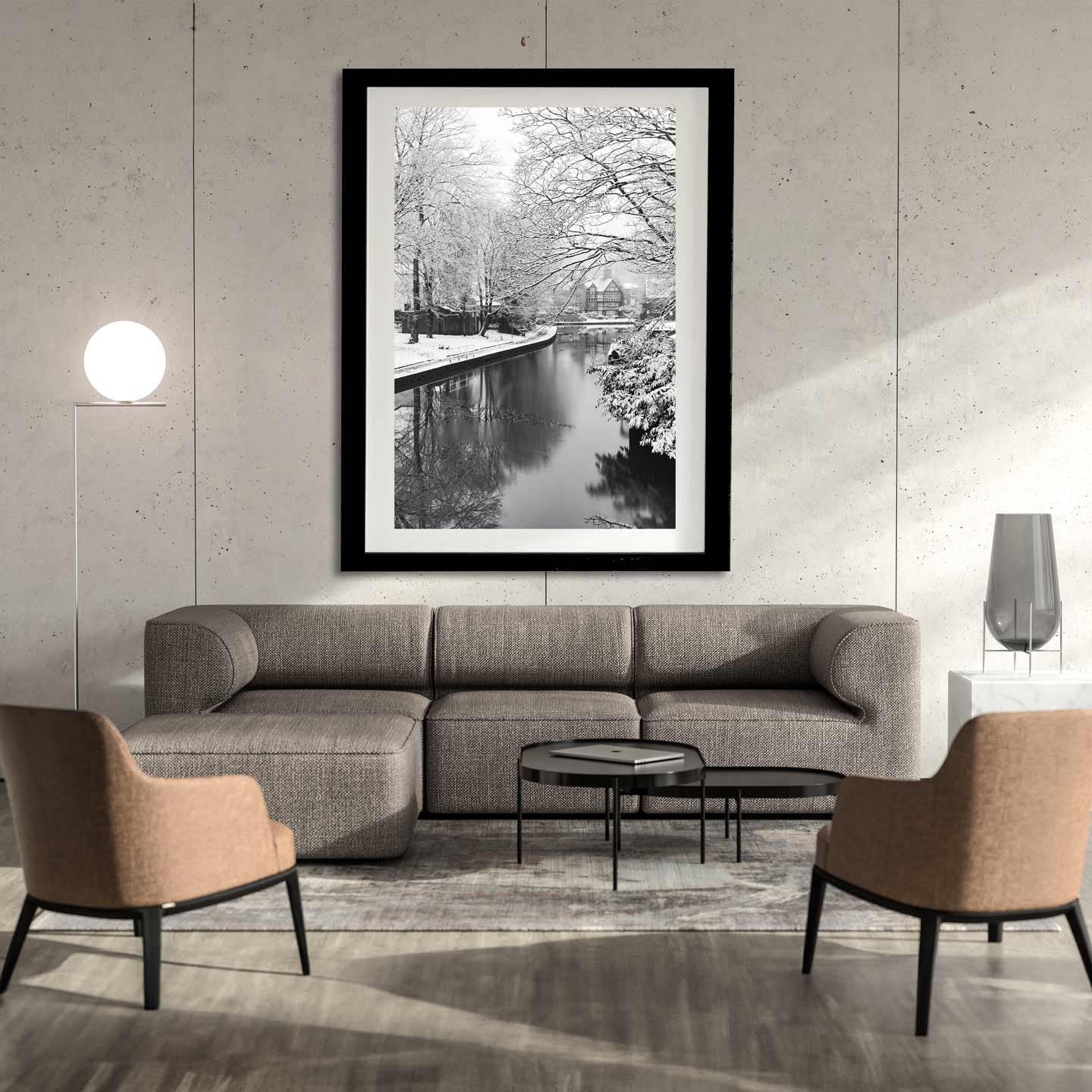 Winter Themed Beautiful Landscape Photography Print, Black and White Winter Photographic Fine Art, Wall Art Print A4, A3, A2