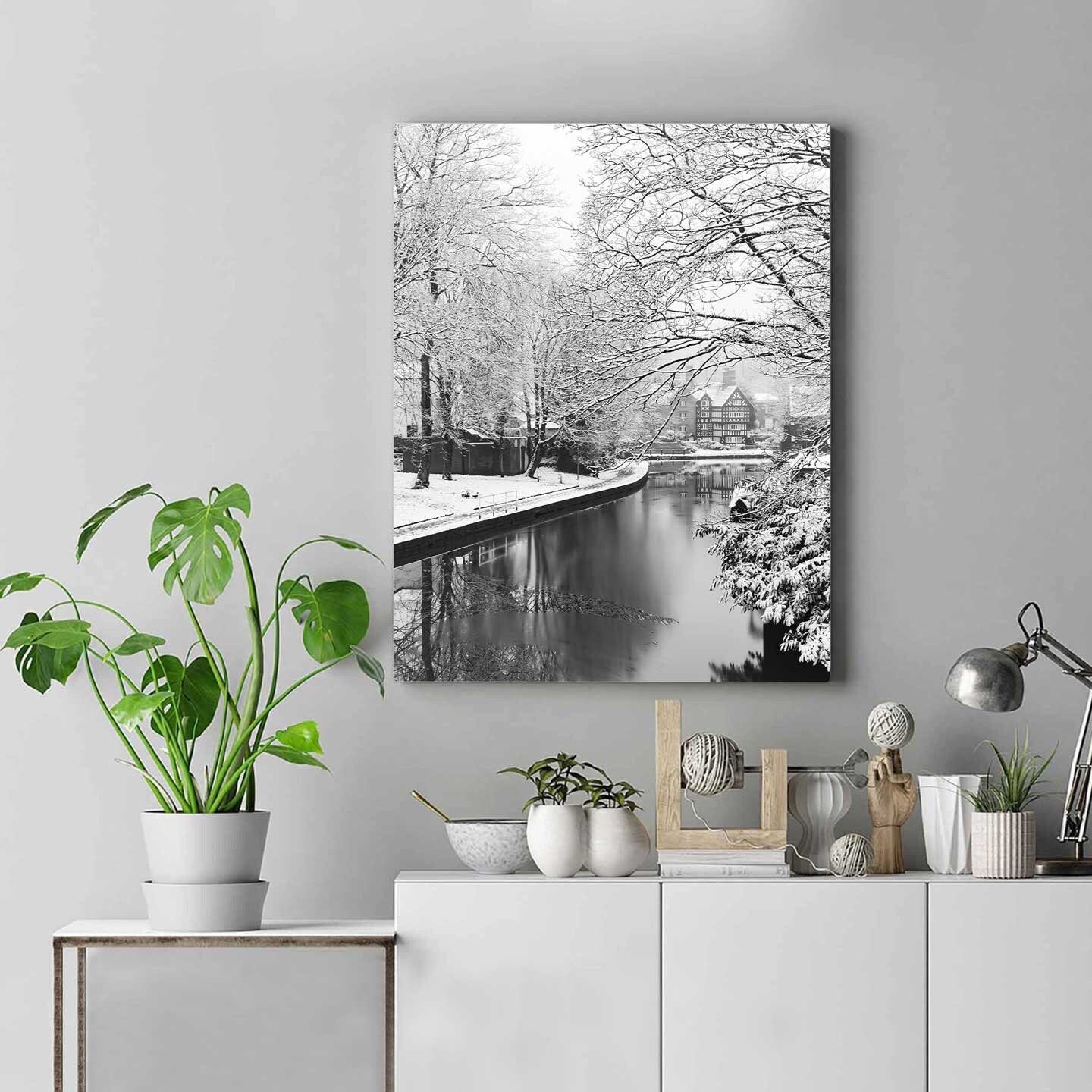 Winter Themed Beautiful Landscape Photography Print, Black and White Winter Photographic Fine Art, Wall Art Print A4, A3, A2