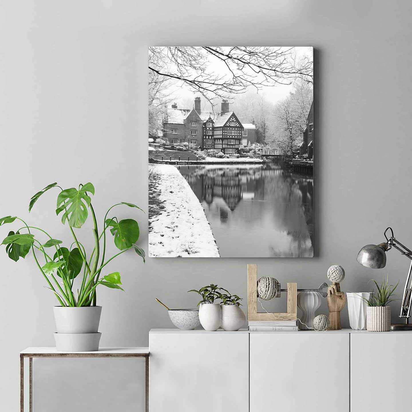 Winter Themed Beautiful Landscape Photography Print, Black and White Winter Photographic Fine Art, Wall Art Print A4, A3, A2