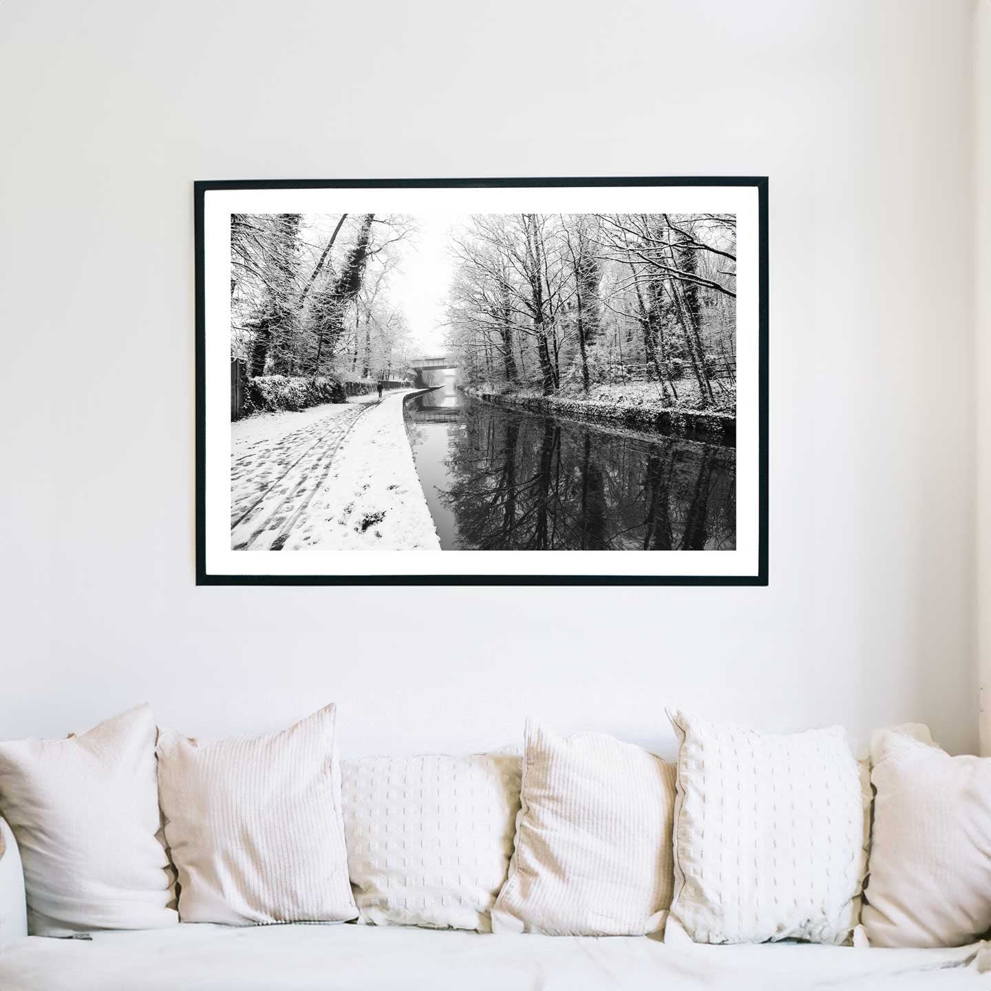 Winter Themed Beautiful Landscape Photography Print, Black and White Winter Photographic Fine Art, Wall Art Print A4, A3, A2