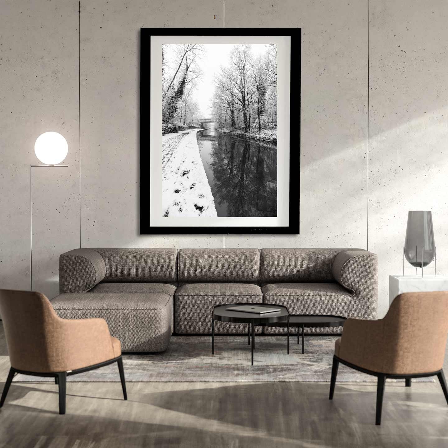 Winter Themed Beautiful Landscape Photography Print, Black and White Winter Photographic Fine Art, Wall Art Print A4, A3, A2
