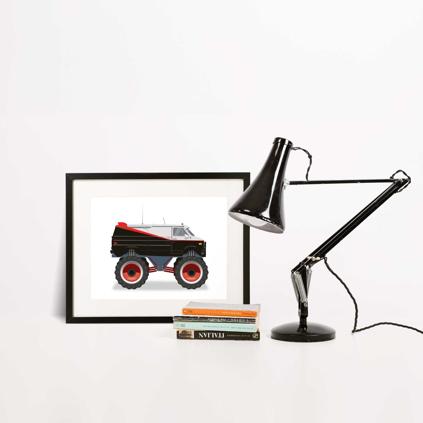 Monster Truck A-Team Van Illustration, Custom Poster, Vehicle Art, A-Team Vehicle Illustration