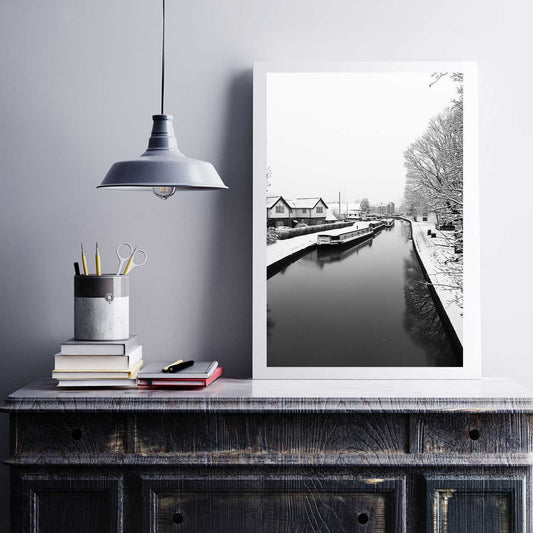 Winter Themed Beautiful Landscape Photography Print, Black and White Winter Photographic Fine Art, Wall Art Print A4, A3, A2