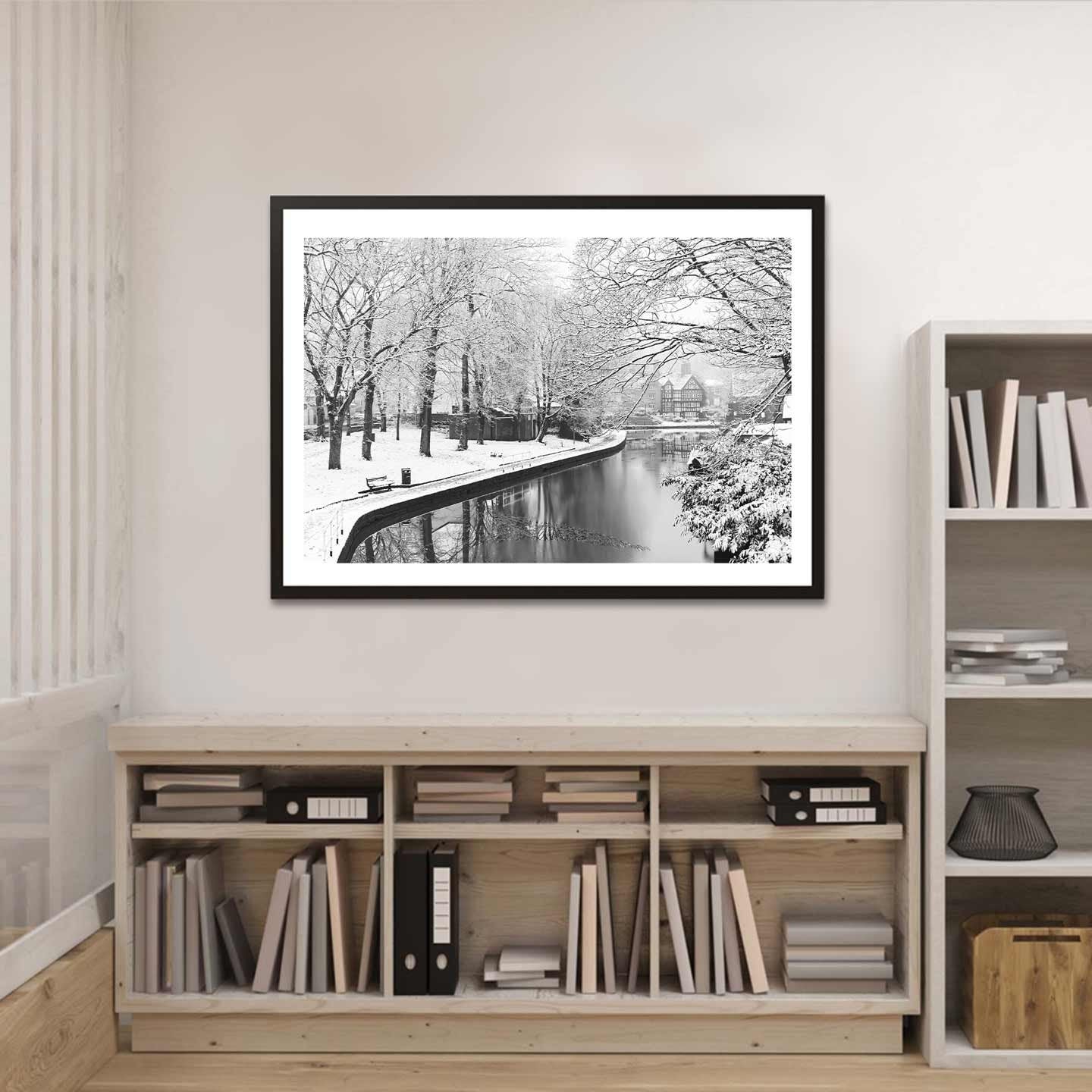 Winter Themed Beautiful Landscape Photography Print, Black and White Winter Photographic Fine Art, Wall Art Print A4, A3, A2
