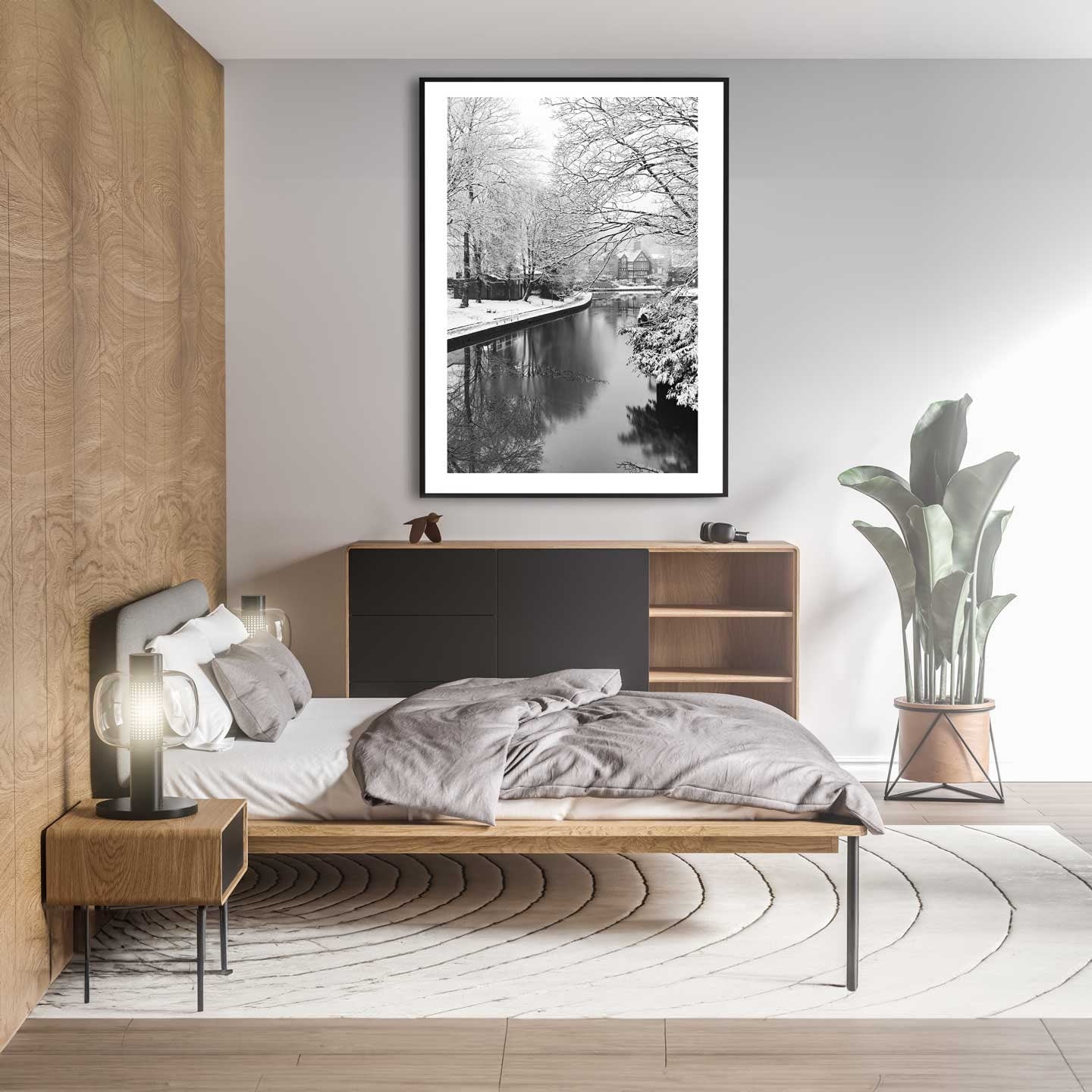Winter Themed Beautiful Landscape Photography Print, Black and White Winter Photographic Fine Art, Wall Art Print A4, A3, A2