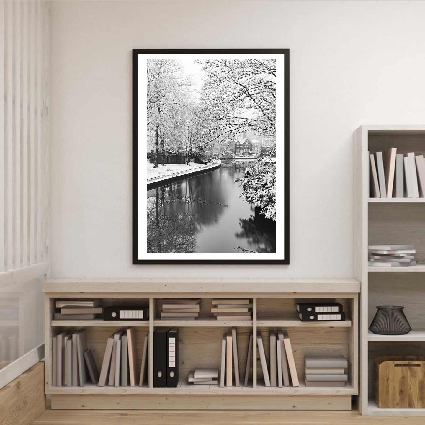 Winter Themed Beautiful Landscape Photography Print, Black and White Winter Photographic Fine Art, Wall Art Print A4, A3, A2