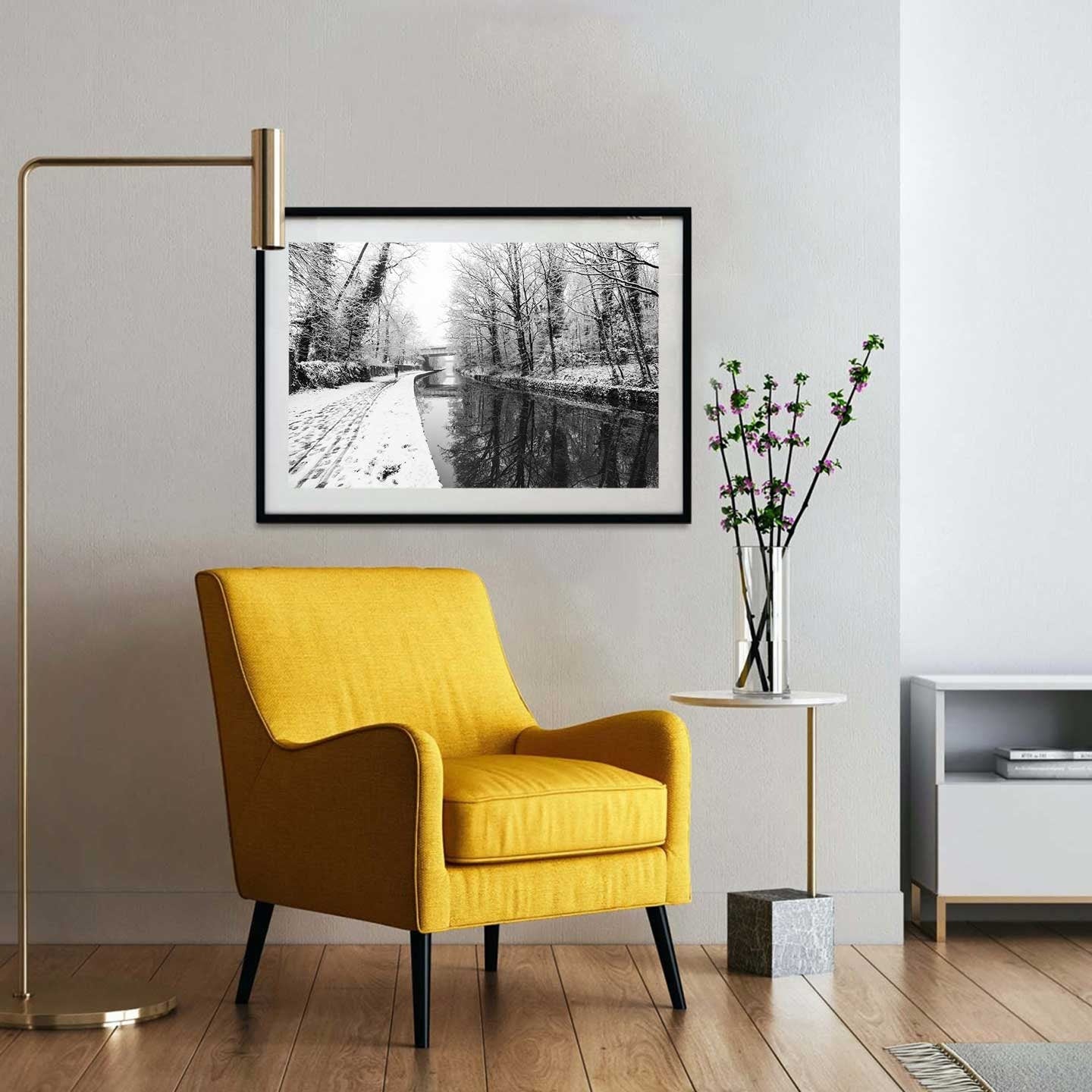 Winter Themed Beautiful Landscape Photography Print, Black and White Winter Photographic Fine Art, Wall Art Print A4, A3, A2