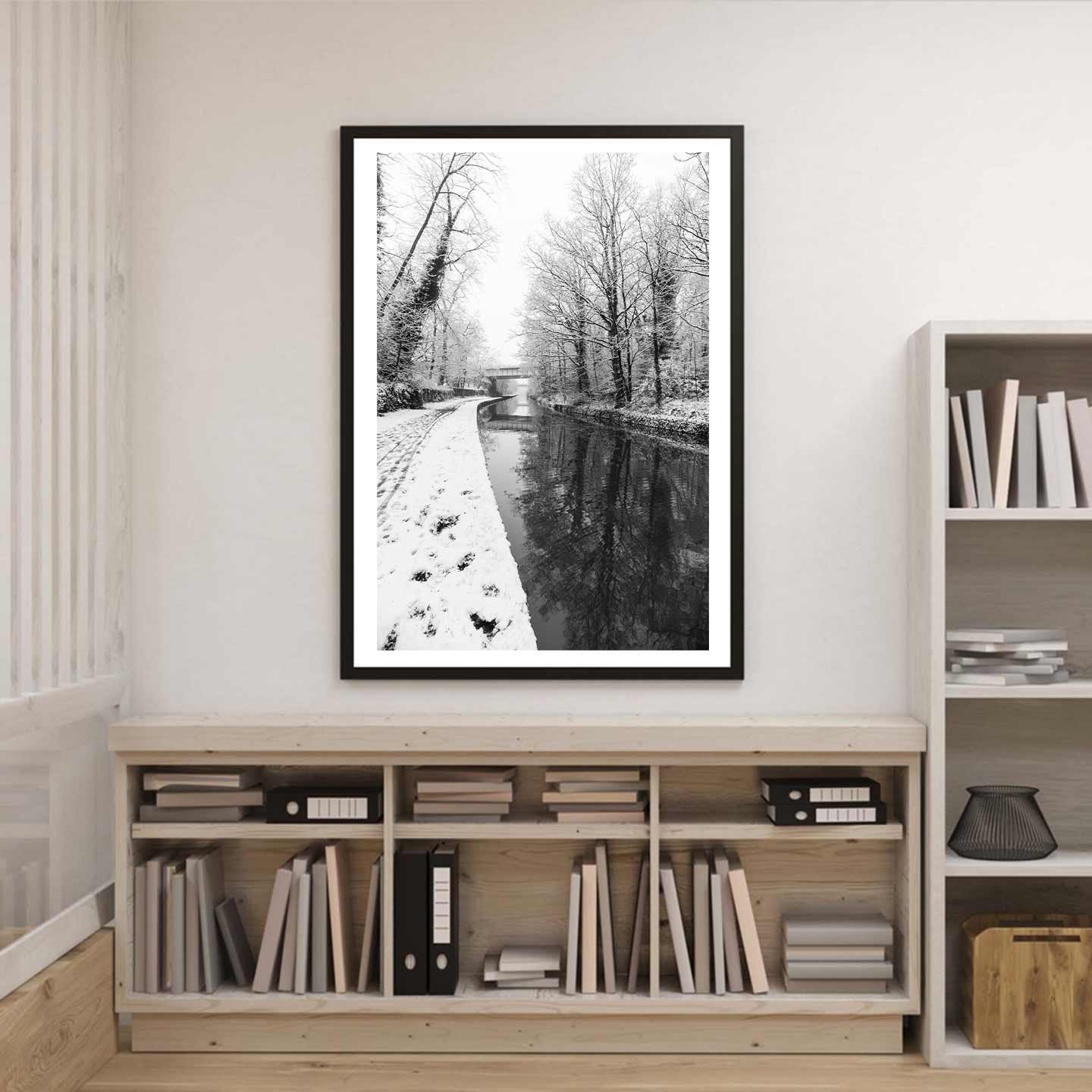 Winter Themed Beautiful Landscape Photography Print, Black and White Winter Photographic Fine Art, Wall Art Print A4, A3, A2