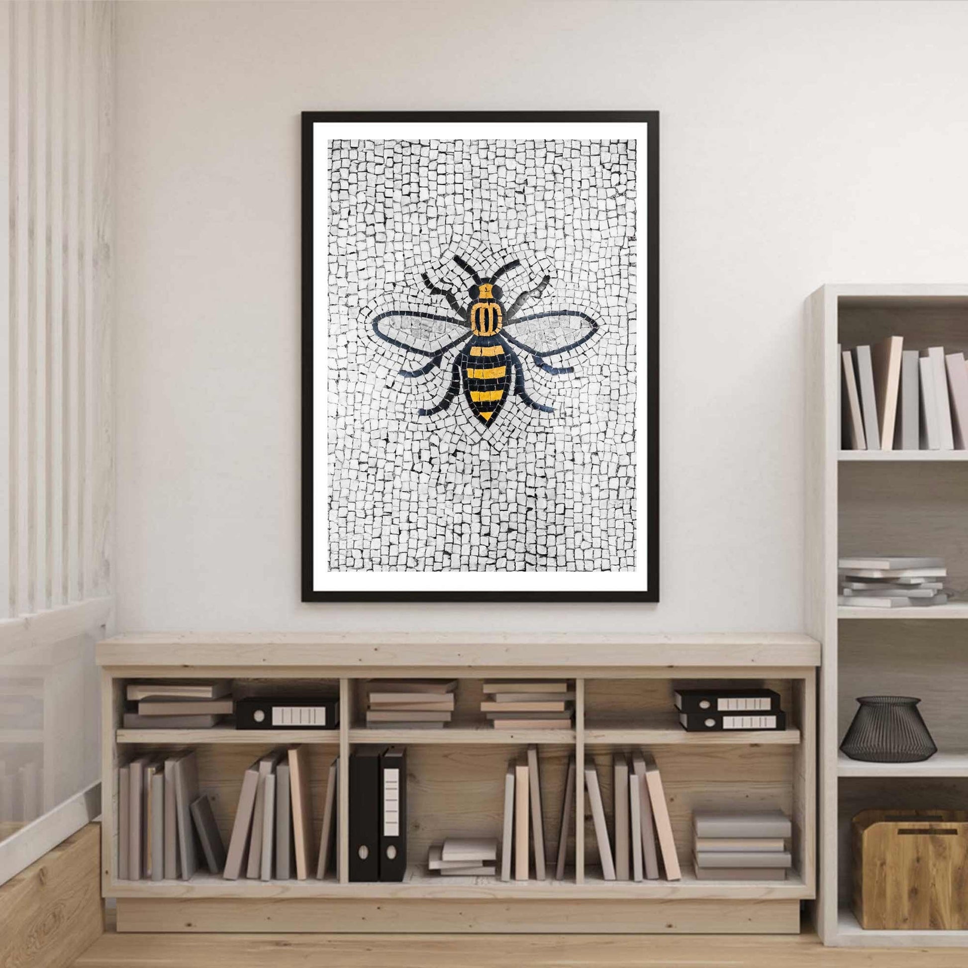 Manchester Worker Bee Mosaic Mancunian Fine Art Print, Manchester Town Hall Iconic Symbol, A4, A3, A2